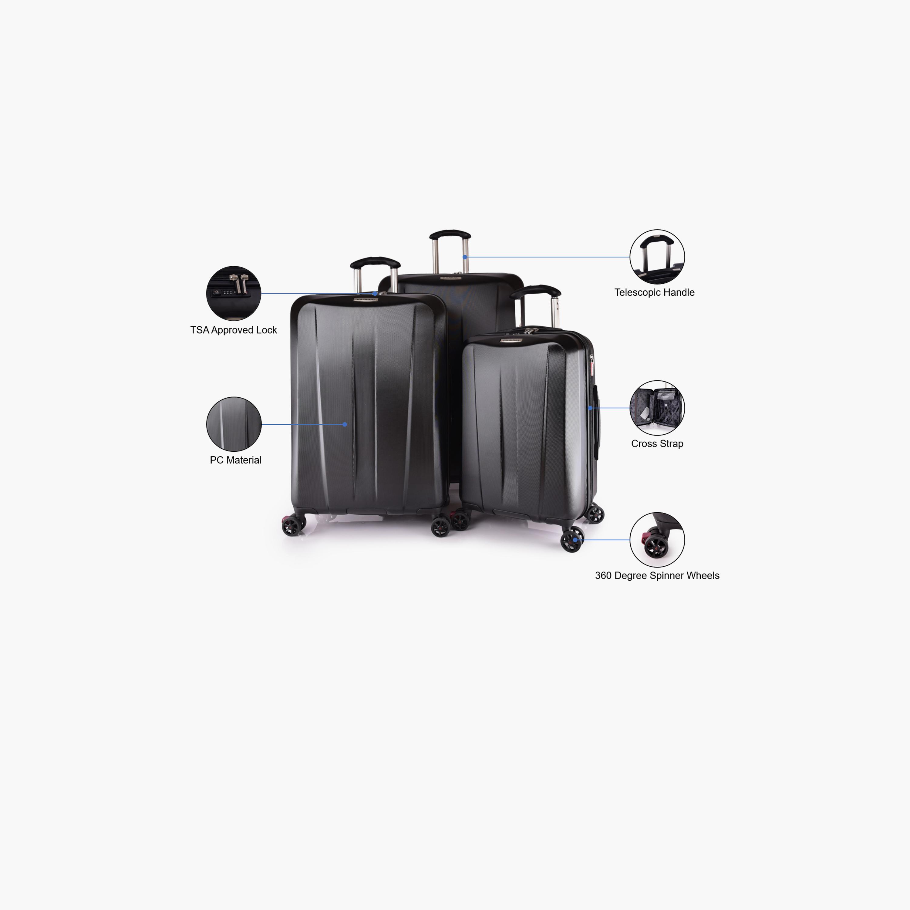 Ricardo Set of 3 Polycarbonate with ABS Hardcase 4-Wheeler Spinner Trolley Bag with TSA Lock | 056/3P-travel-luggagesandbags-luggage-image-2