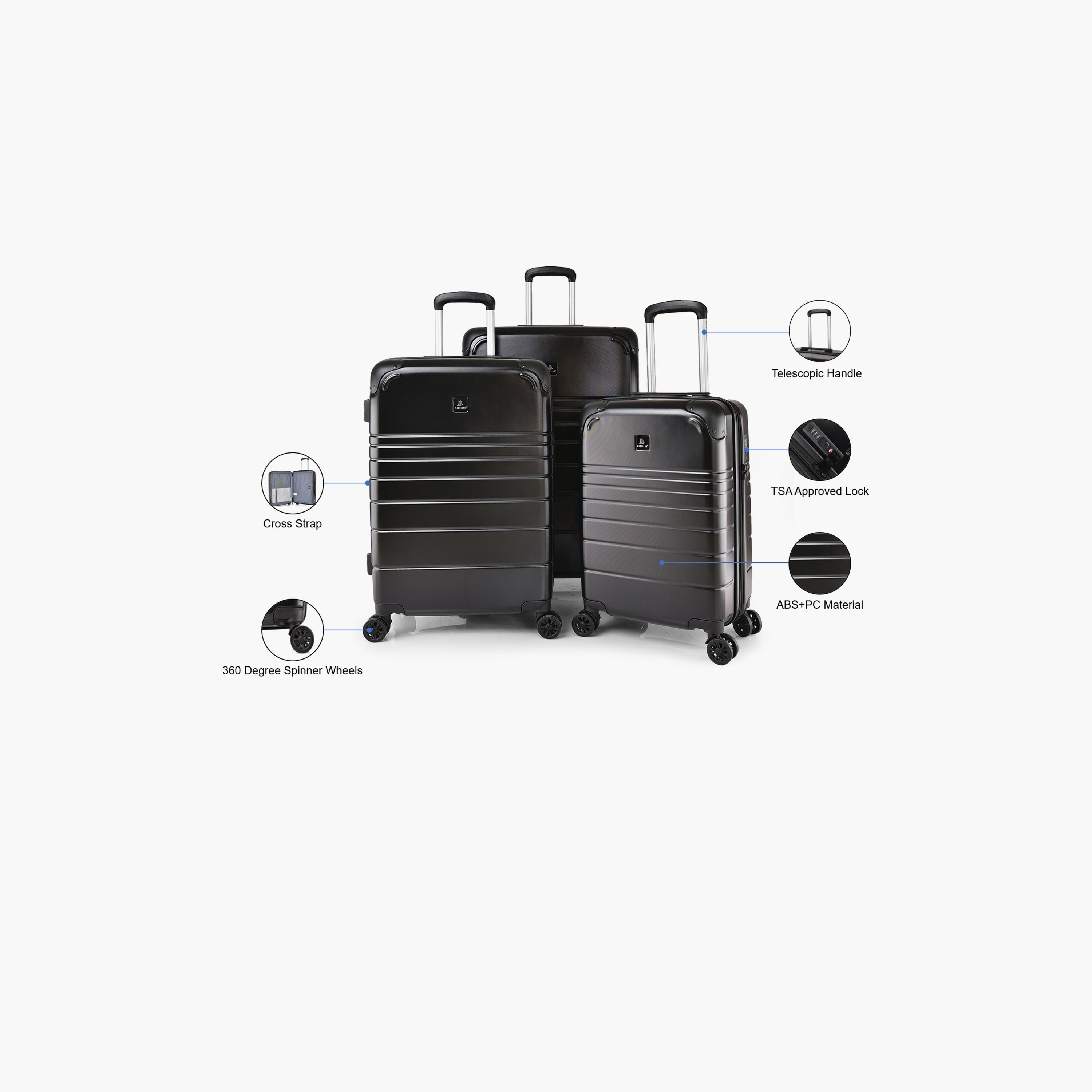 Magellan Set of 3 Polycarbonate with ABS Hardcase 4-Wheeler Spinner Trolley Bag with TSA Lock | 21162/3P-travel-luggagesandbags-luggage-image-2
