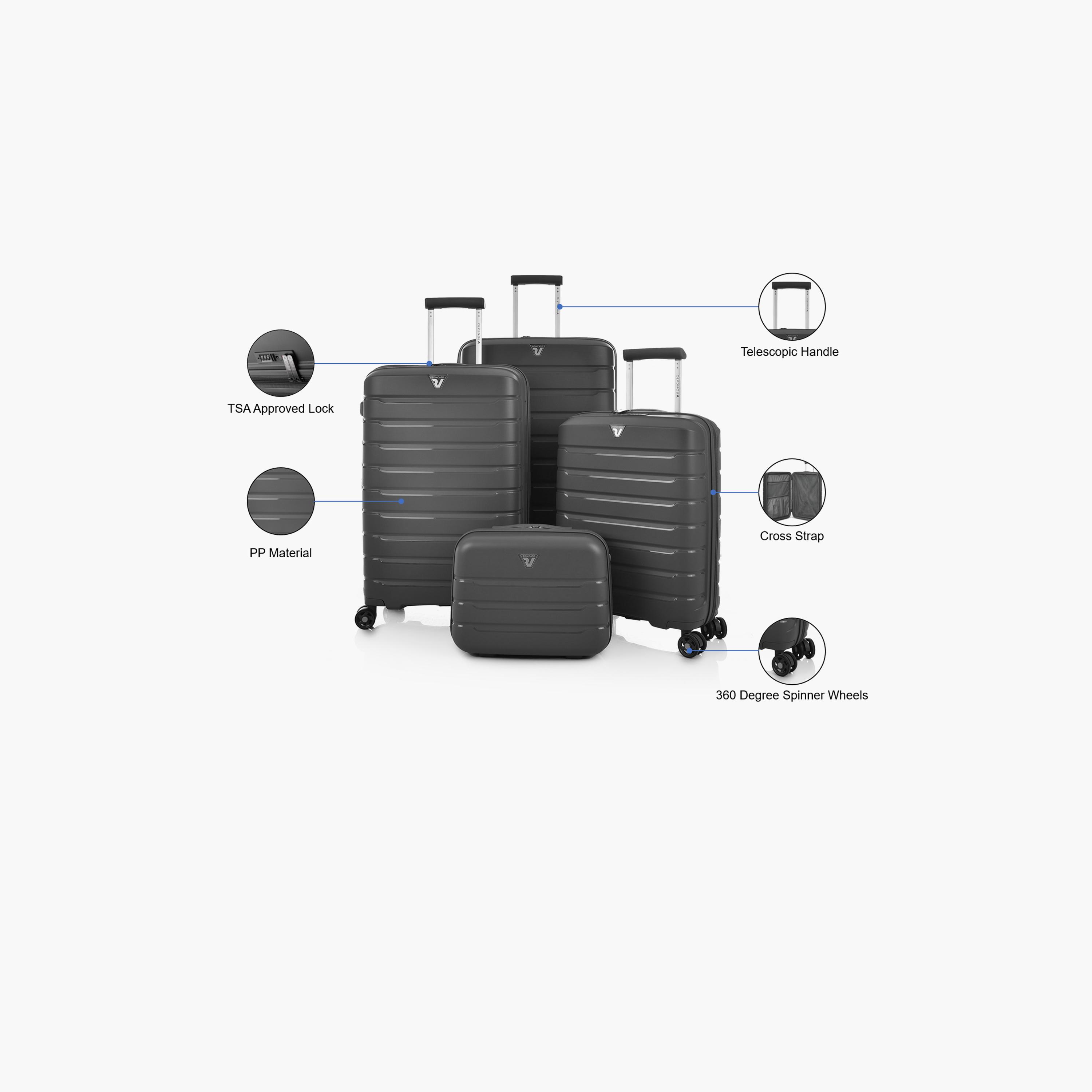 Roncato Set of 4 Polypropylene Hardcase 4-Wheeler Spinner Trolley Bag with TSA Lock | 418185/4P-travel-luggagesandbags-luggage-image-2