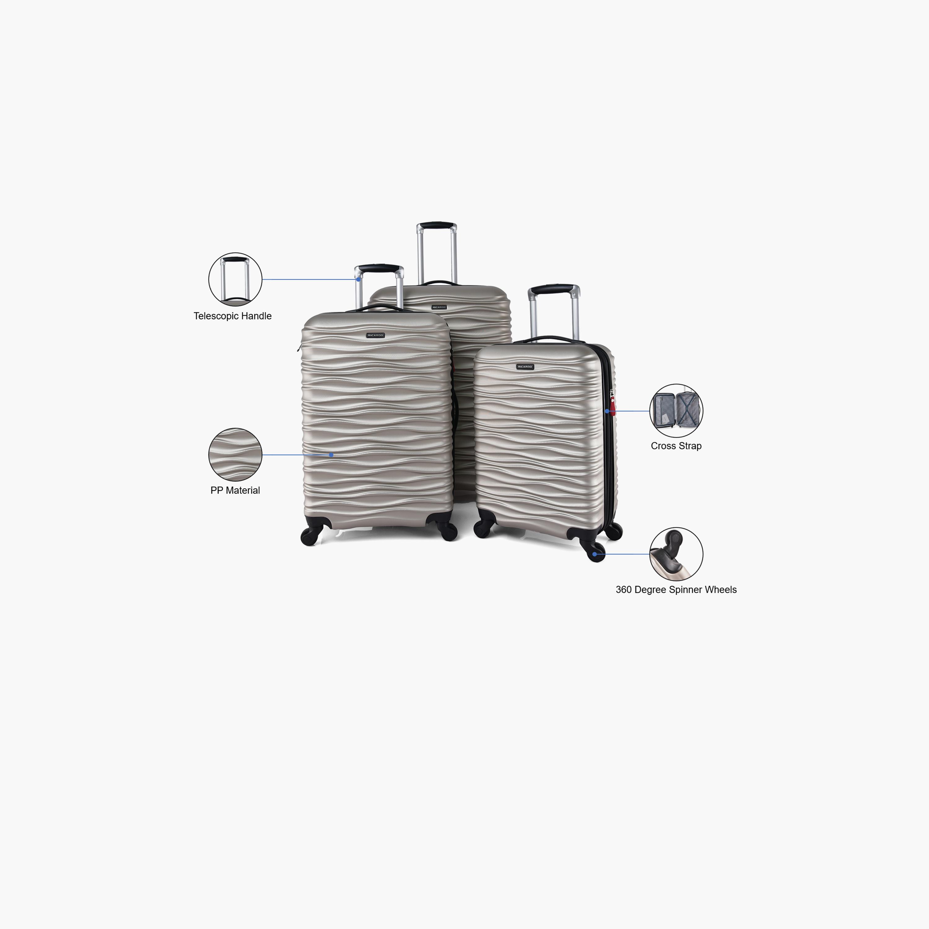 ريكاردو- طقم شنط بولي كربونات هيكل ABS صلب 3 قطع بأربع عجلات مع قفل TSA | 576/3P-travel-luggagesandbags-luggage-image-2