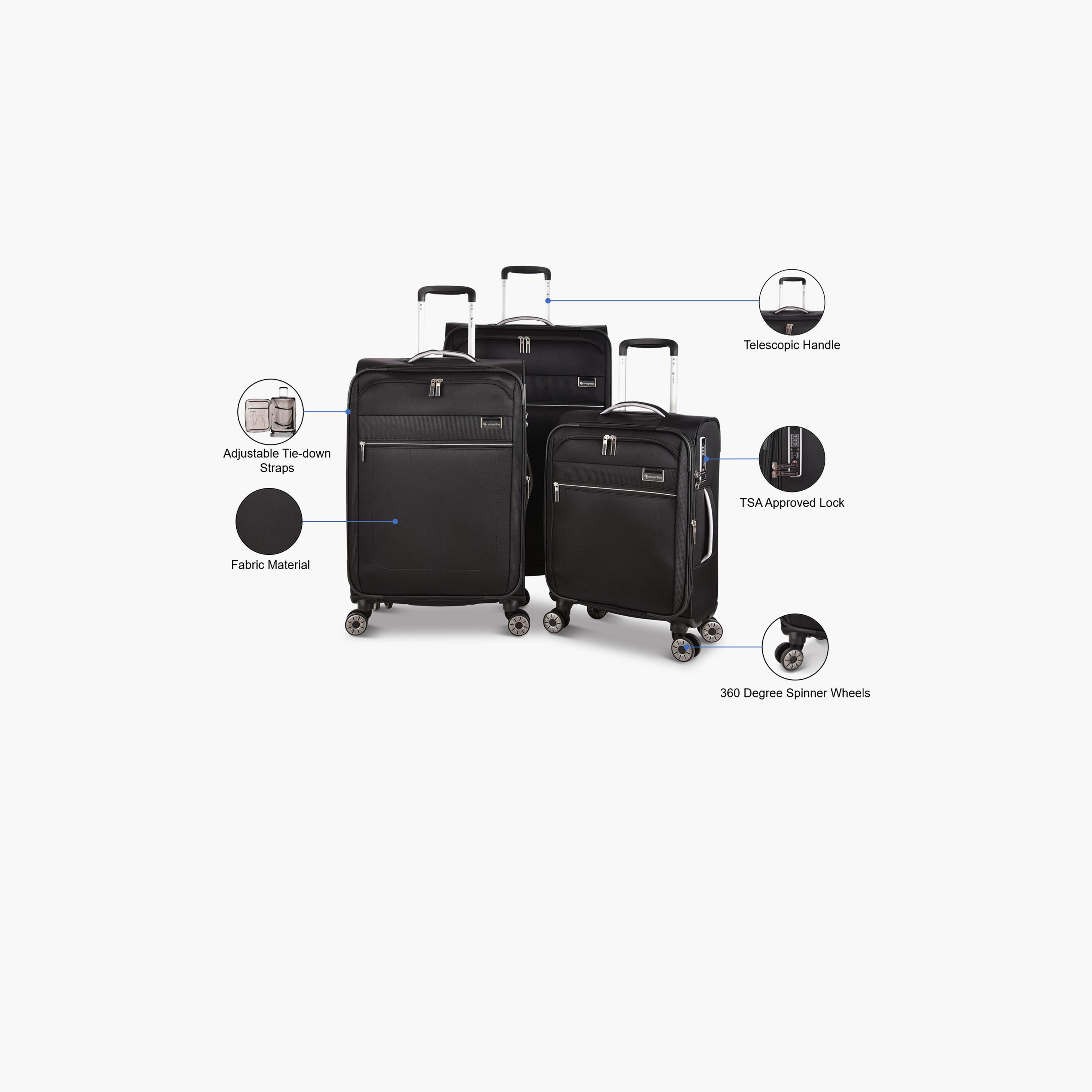 Magellan Set of 3 Textile Softcase 4-Wheeler Spinner Trolley Bag with TSA Lock | 9053/3P-travel-luggagesandbags-luggage-image-2