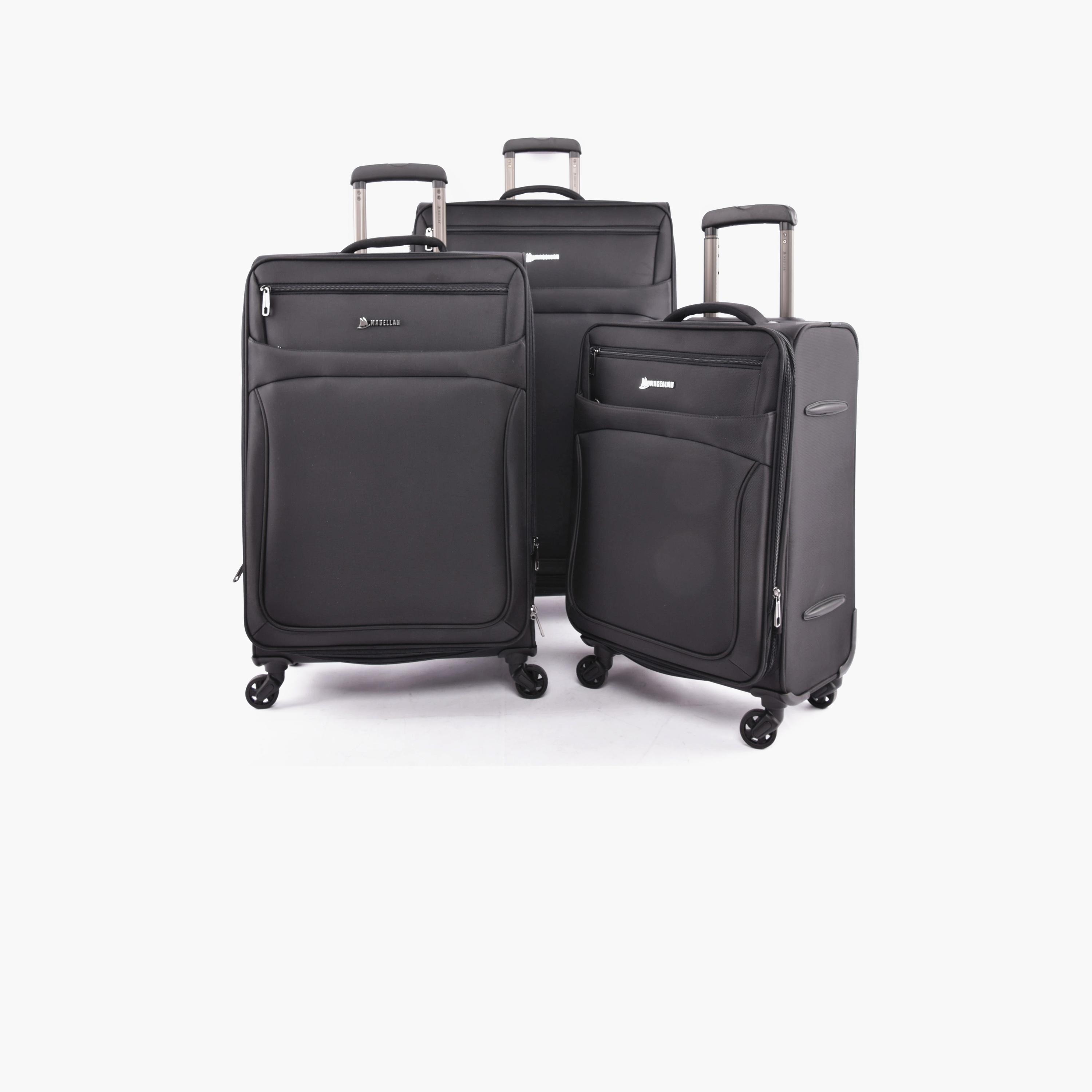 Magellan Set of 3 Textile Softcase 4-Wheeler Spinner Trolley Bag with TSA Lock | 9358/3P-travel-luggagesandbags-luggage-image-1