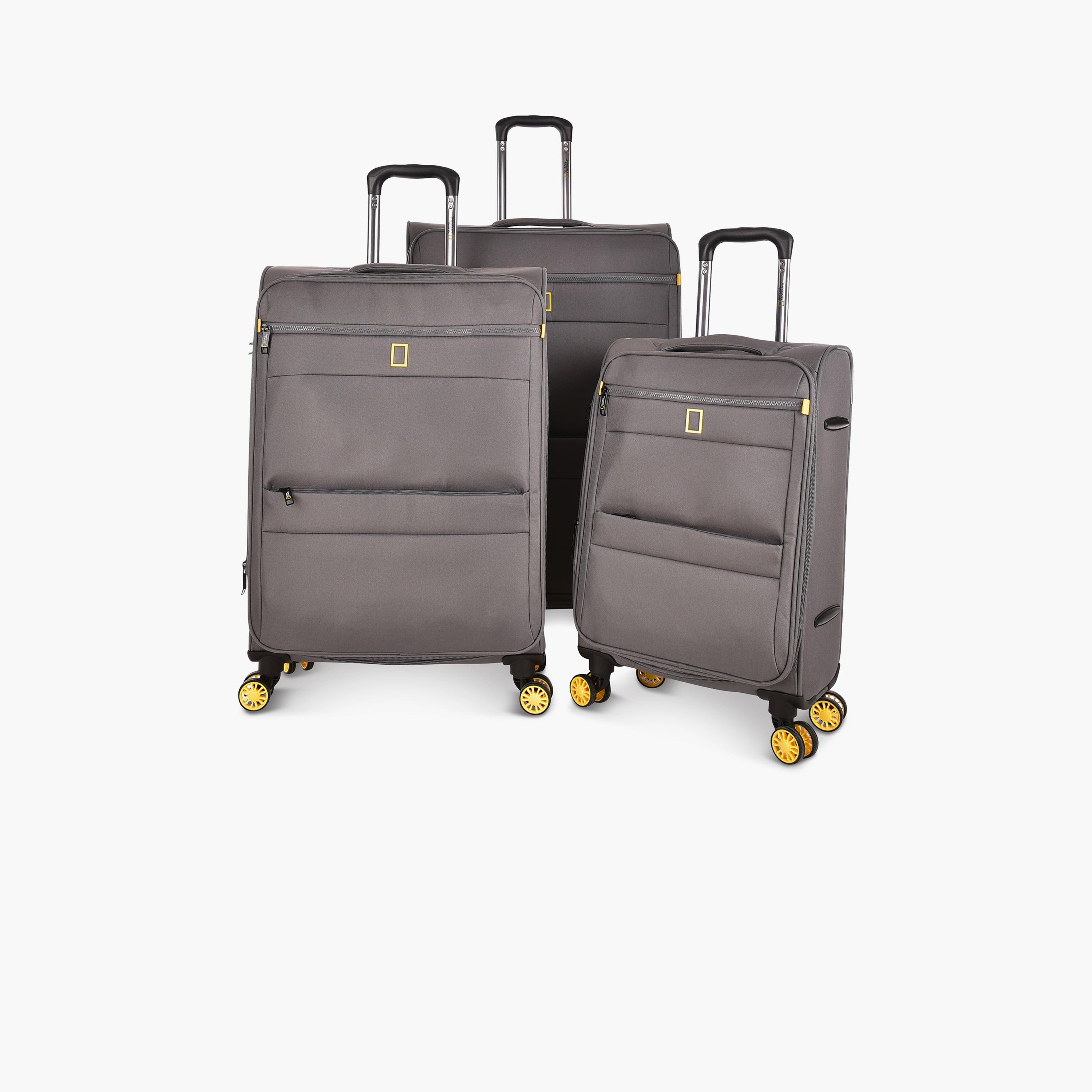 National Geographic Set of 3 Textile Softcase 4-Wheeler Spinner Trolley Bag with TSA Lock | N154HB/3P-travel-luggagesandbags-luggage-image-1