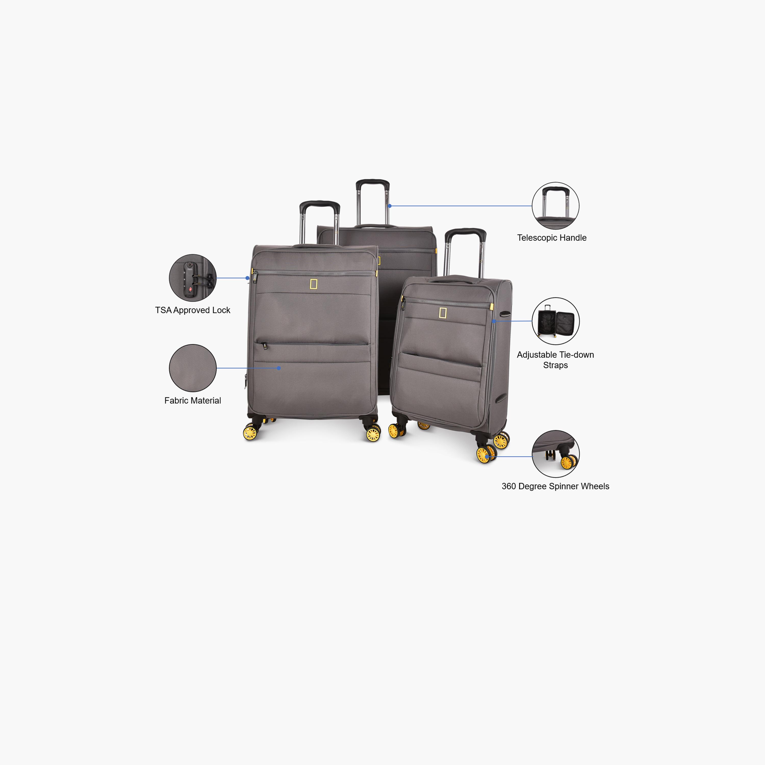 National Geographic Set of 3 Textile Softcase 4-Wheeler Spinner Trolley Bag with TSA Lock | N154HB/3P-travel-luggagesandbags-luggage-image-2