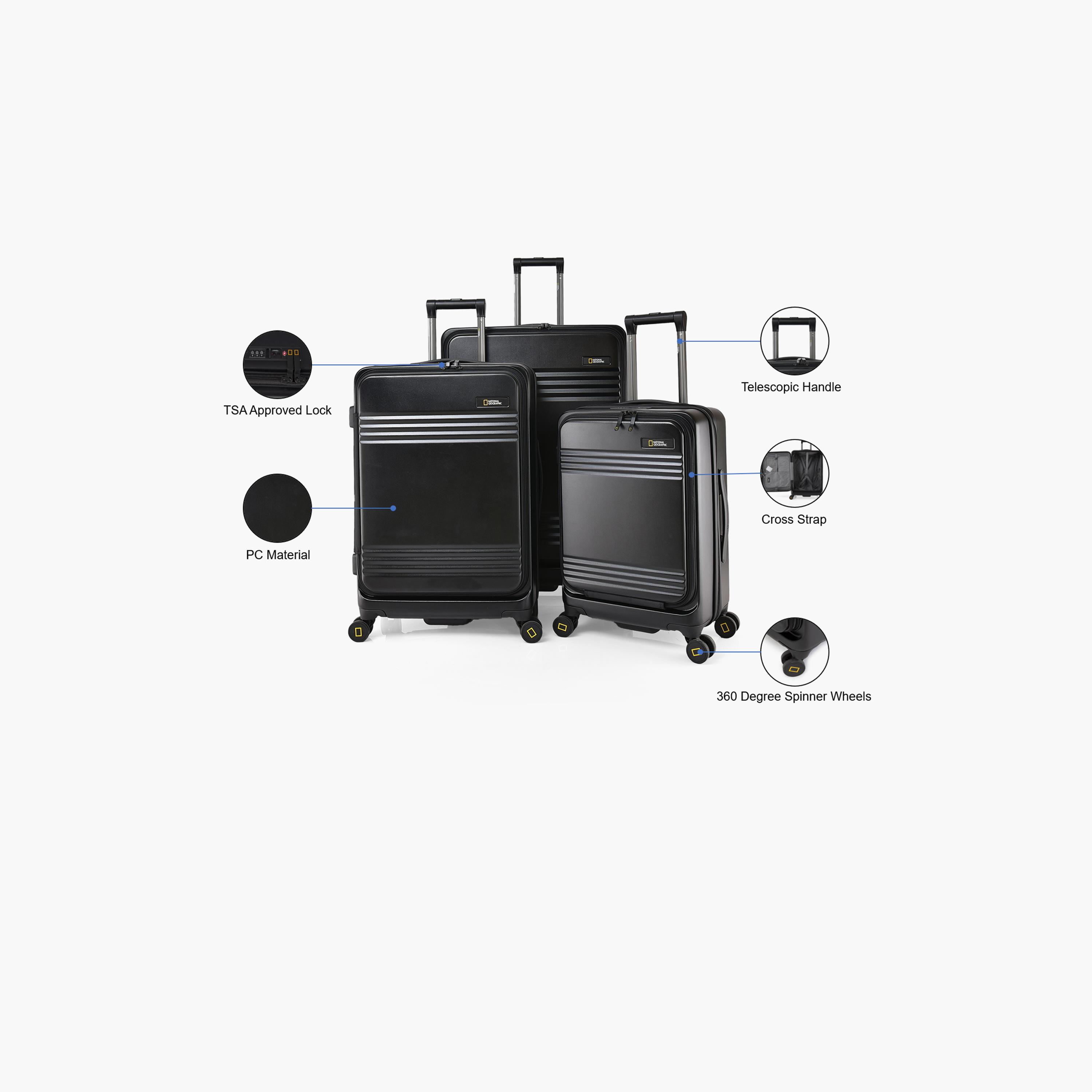National Geographic Set of 3 Polycarbonate with ABS Hardcase 4-Wheeler Spinner Trolley Bag with TSA Lock | N165HA/3P-travel-luggagesandbags-luggage-image-2