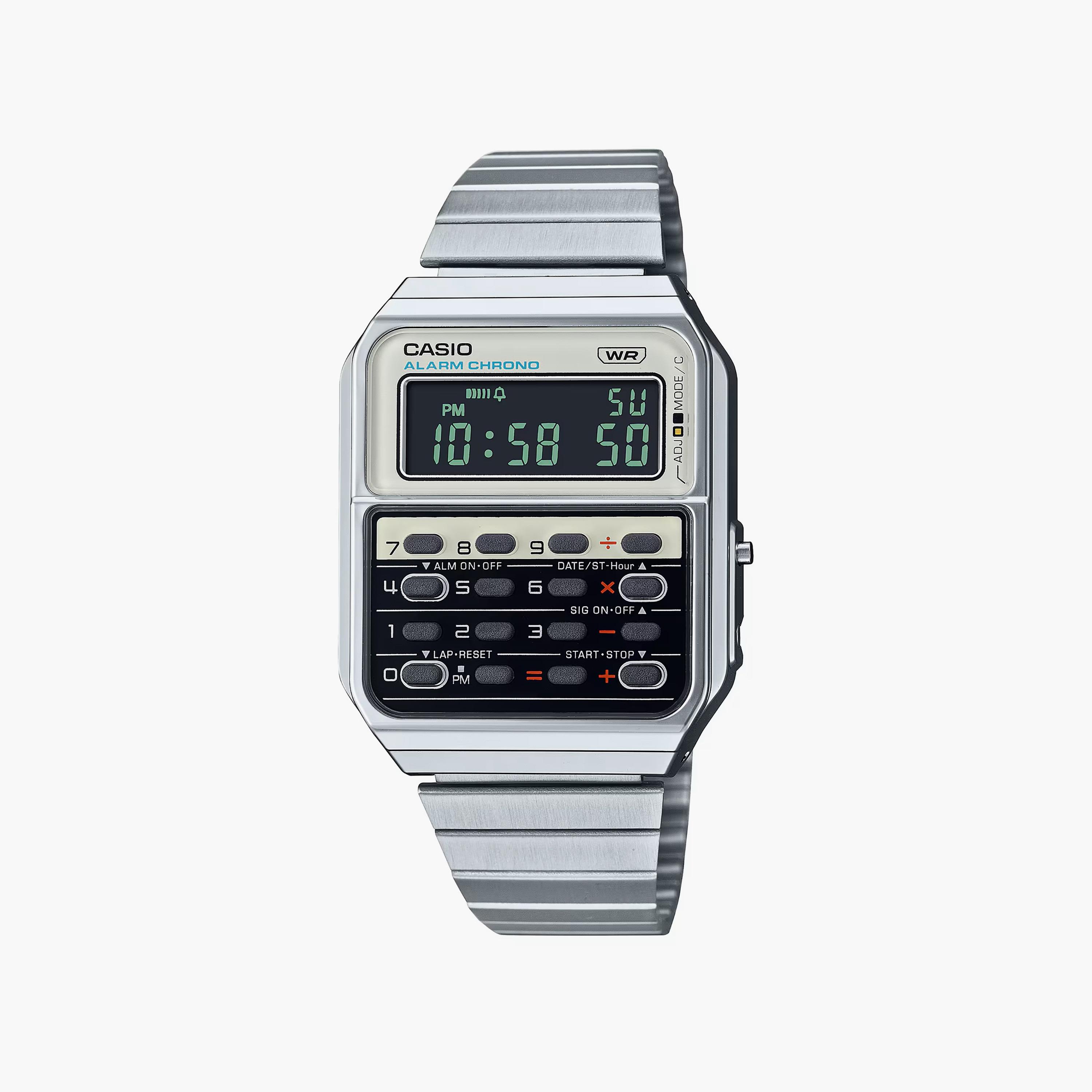 Casio Men's 34 MM Silver Digital Stainless Steel Watch | CA-500WE-7BDF-men-watchesandjewellery-watches-image-1