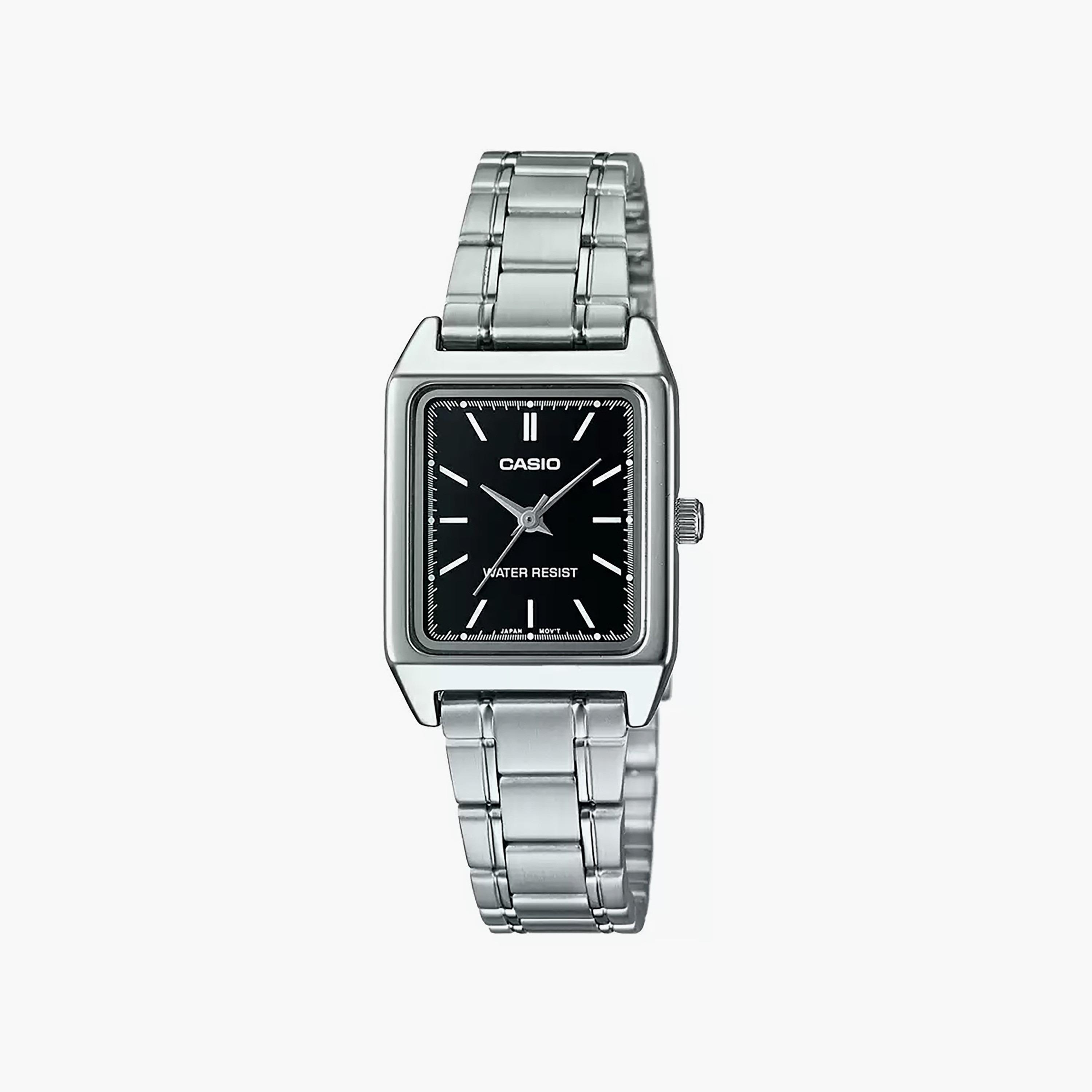 ساعة كاسيو للنساء 22 ملم فضية ذات انالوج من الستانلس ستيل | LTP-V007D-1EUDF-women-watchesandjewellery-watches-image-1