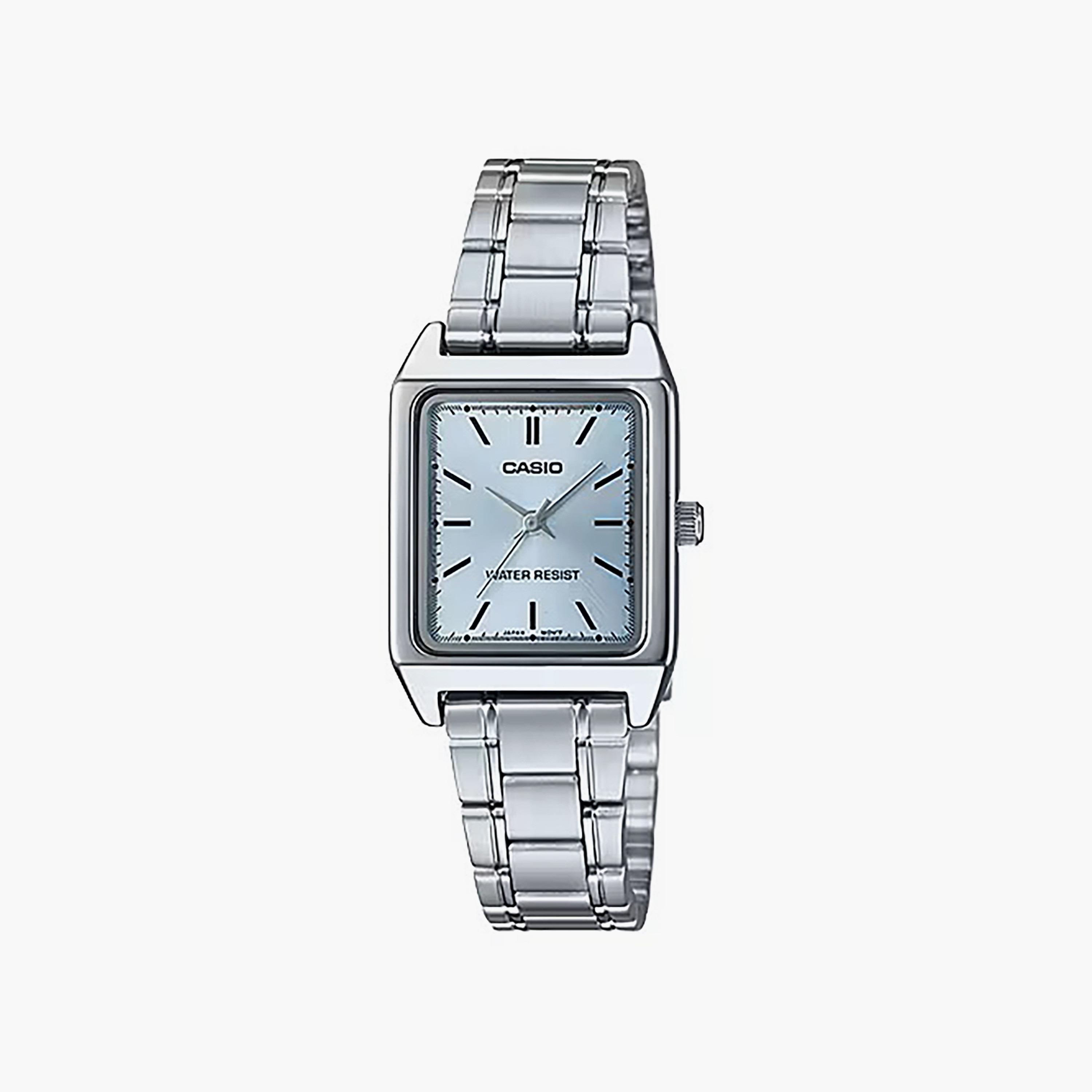 ساعة كاسيو للنساء 22 ملم فضية ذات انالوج من الستانلس ستيل | LTP-V007D-2EUDF-women-watchesandjewellery-watches-image-1