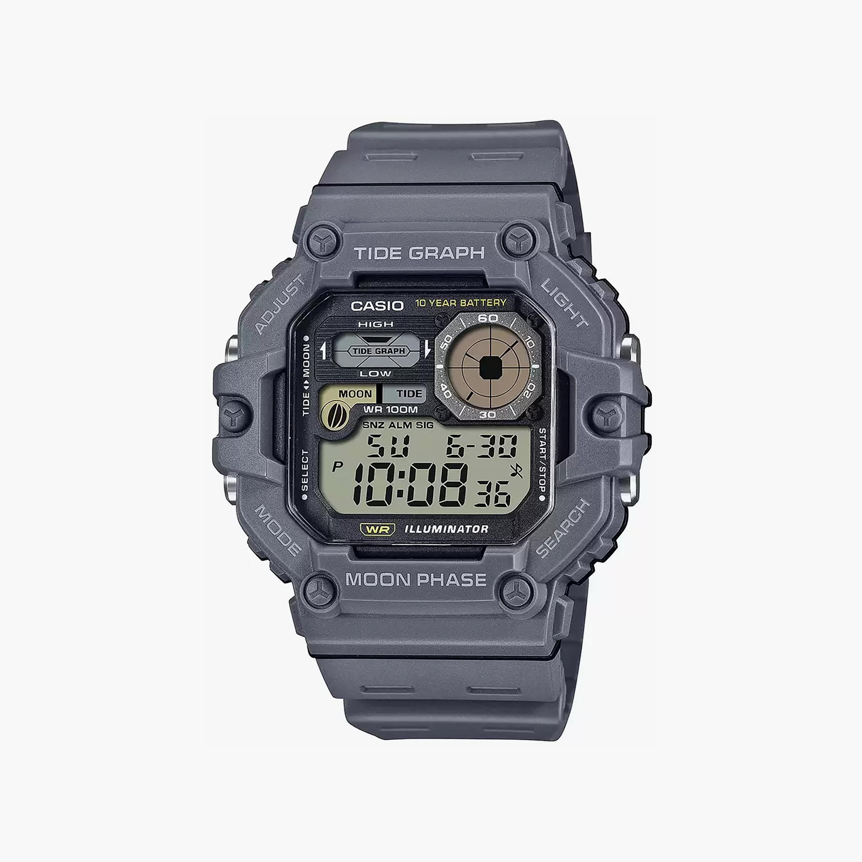 Casio Men's 48 MM Grey Digital Silicone Watch | WS-1700H-8AVDF-men-watchesandjewellery-watches-image-1