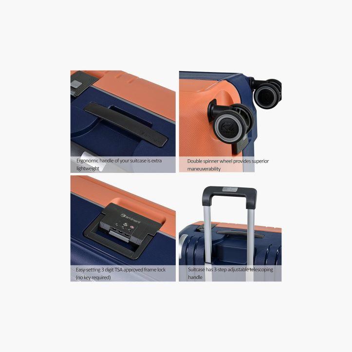 Eminent Vertica 63.5 CM Medium Check-in Polypropylene Hardcase 4-Wheeler Spinner Trolley Bag with TSA Lock | B0006M-26-travel-luggagesandbags-luggage-image-6