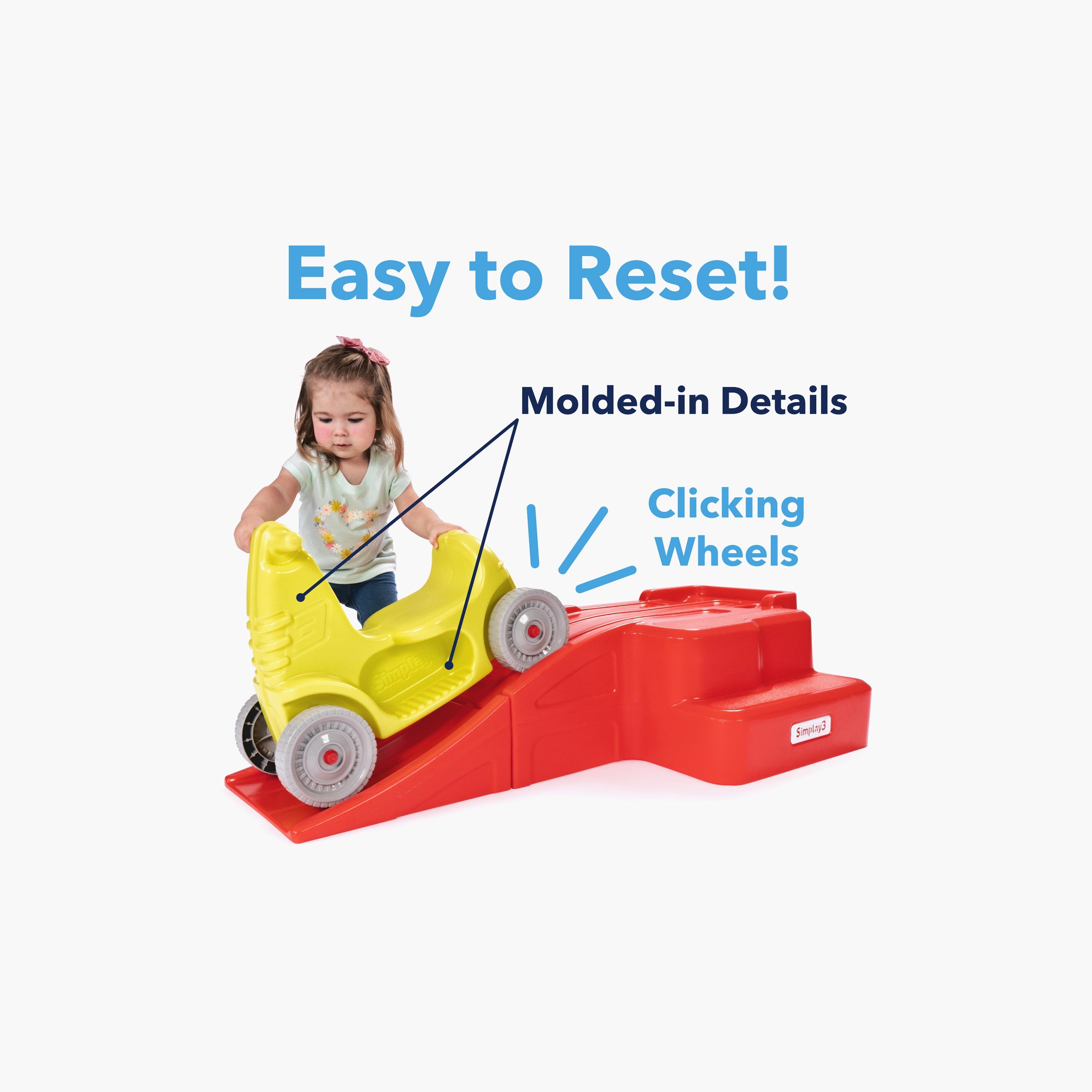 Simplay3 Deluxe Race & Ride Downhill Roller Coaster Racetrack with Cars - Red - 2-5 Years-toys-outdoor-bikesandrideons-manualrideons-image-3