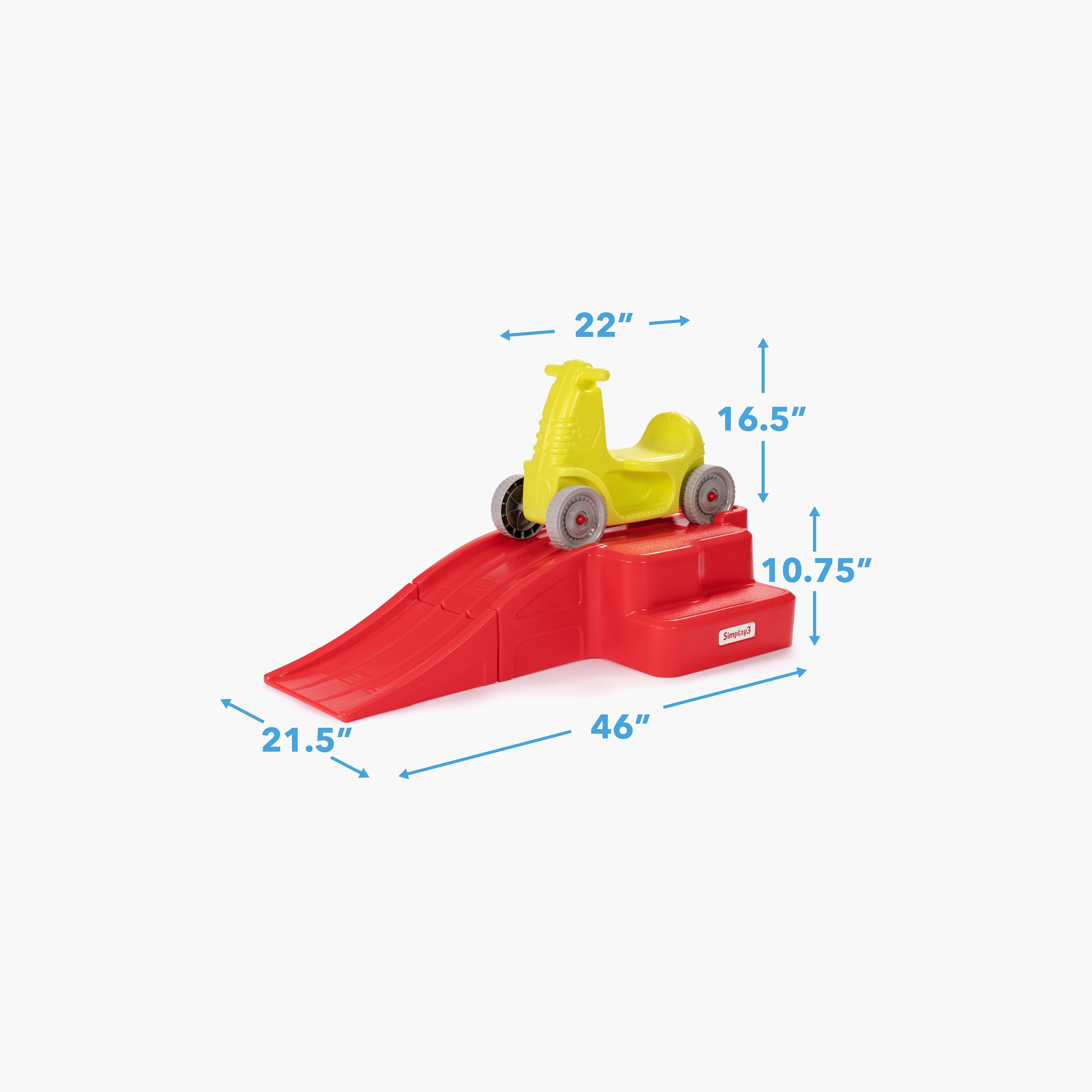 Simplay3 Deluxe Race & Ride Downhill Roller Coaster Racetrack with Cars - Red - 2-5 Years-toys-outdoor-bikesandrideons-manualrideons-image-5