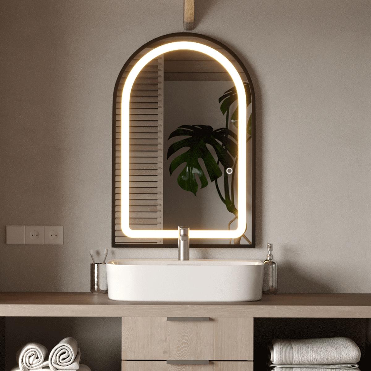 HomeKode Arch LED Vanity Wall Mirror - 90x60 cm