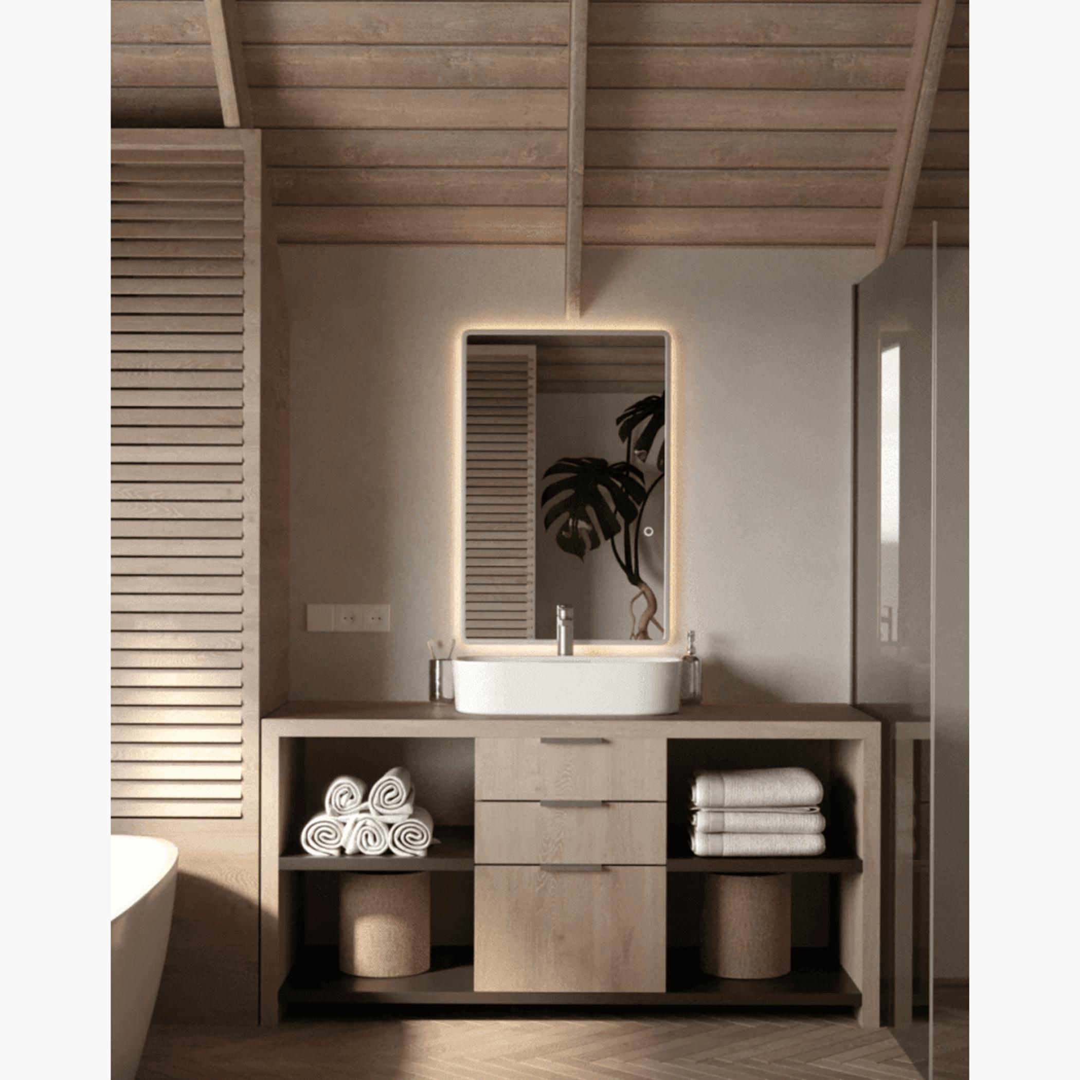 HomeKode Backlit Vanity Wall Mirror - 60x90 cm