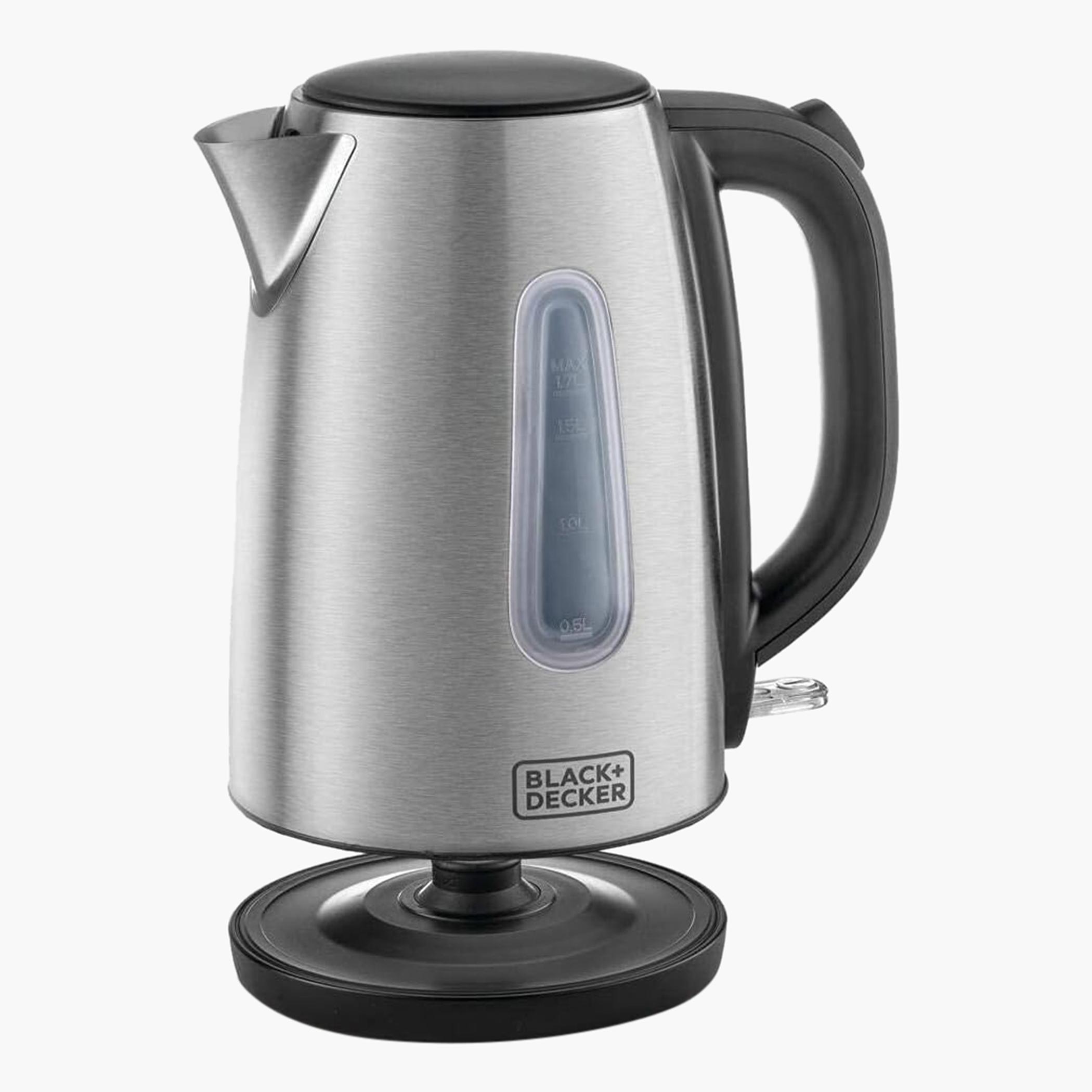 Black & Decker 2200W 1.7L Stainless Steel Cordless Electric Kettle with Water-level Indicator-hbxappliances-kitchenappliances-electrickettles-image-2