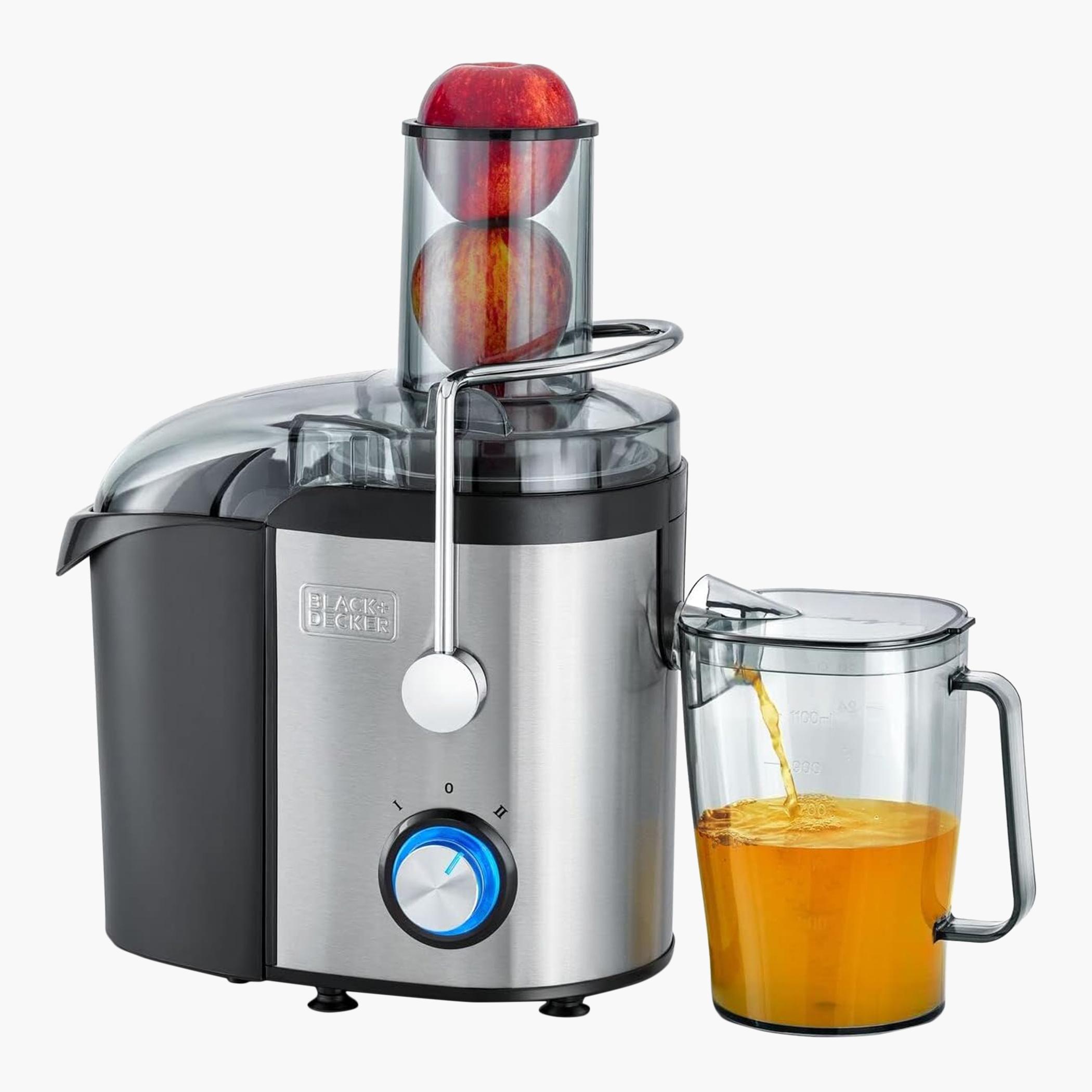 Black & Decker 800W 75mm Juice Extractor with 1.7L Pulp Container and 1.1L Collector and Food Pusher-hbxhomeware-appliances-blendersmixersandgrinders-image-1