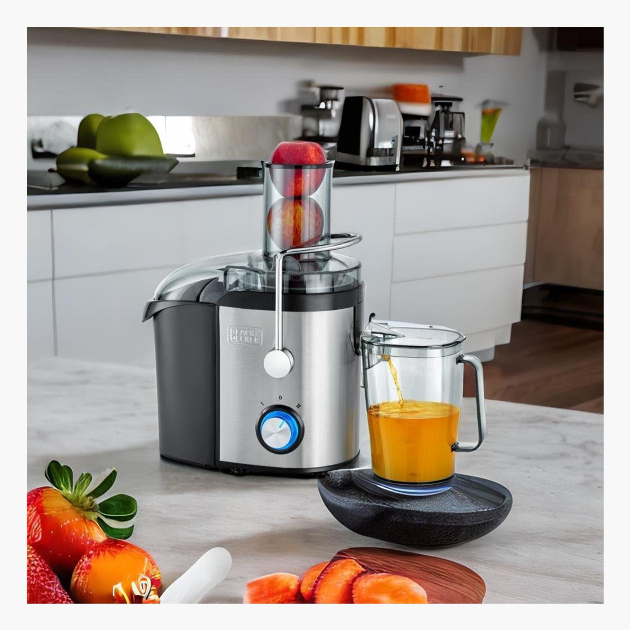 Black & Decker 800W 75mm Juice Extractor with 1.7L Pulp Container and 1.1L Collector and Food Pusher-hbxhomeware-appliances-blendersmixersandgrinders-image-3