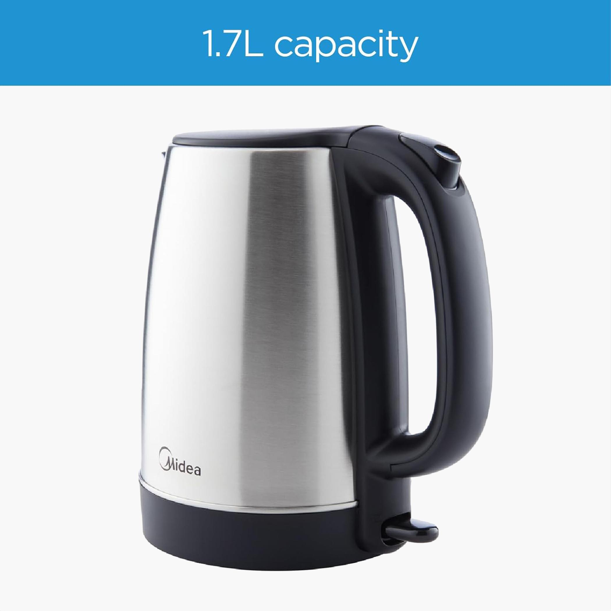 غلاية كهربائية لاسلكية 2200 واط بدوران 360 درجة من الستانليس ستيل من ميديا - 1.7 لتر-hbxappliances-kitchenappliances-electrickettles-image-2