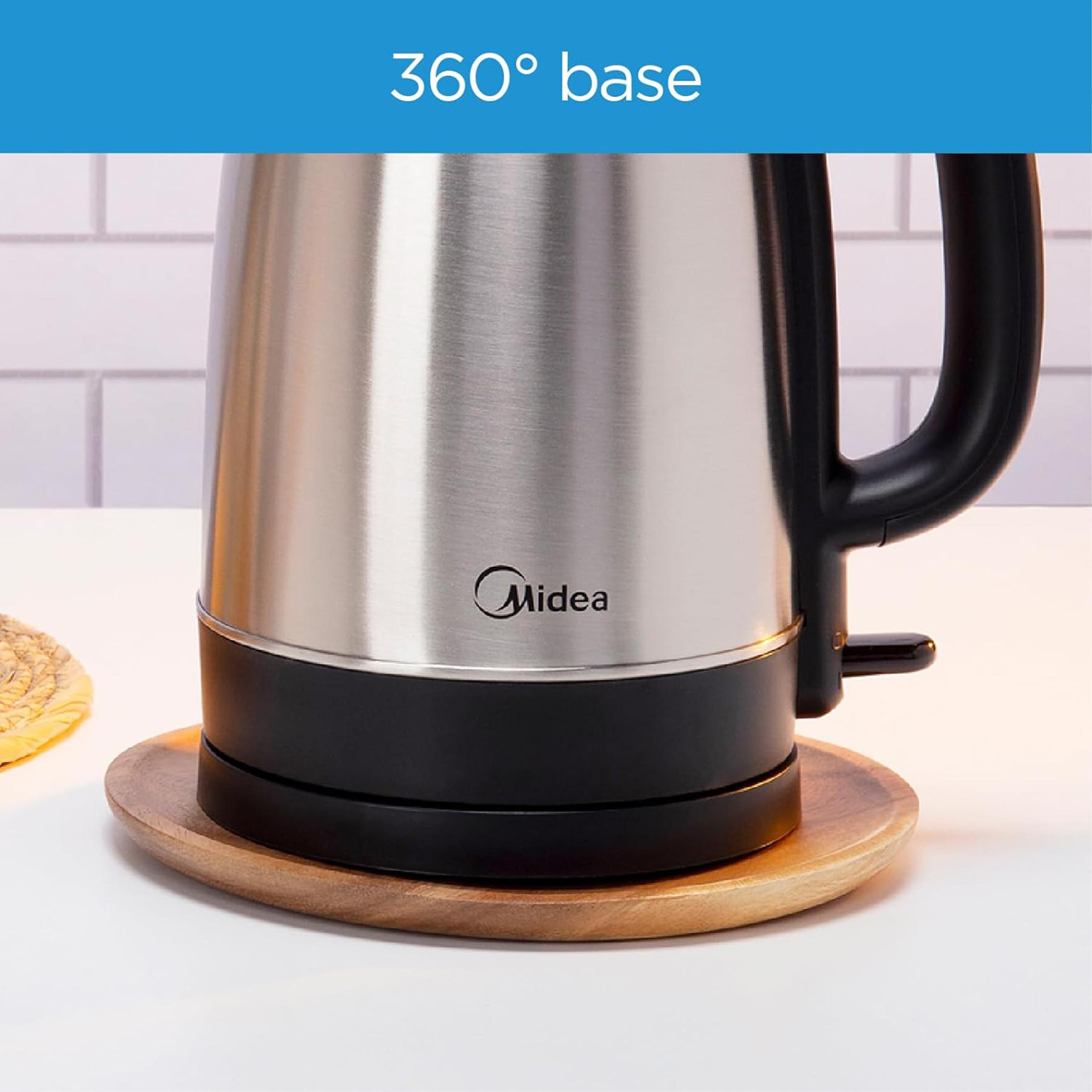 غلاية كهربائية لاسلكية 2200 واط بدوران 360 درجة من الستانليس ستيل من ميديا - 1.7 لتر-hbxappliances-kitchenappliances-electrickettles-image-3