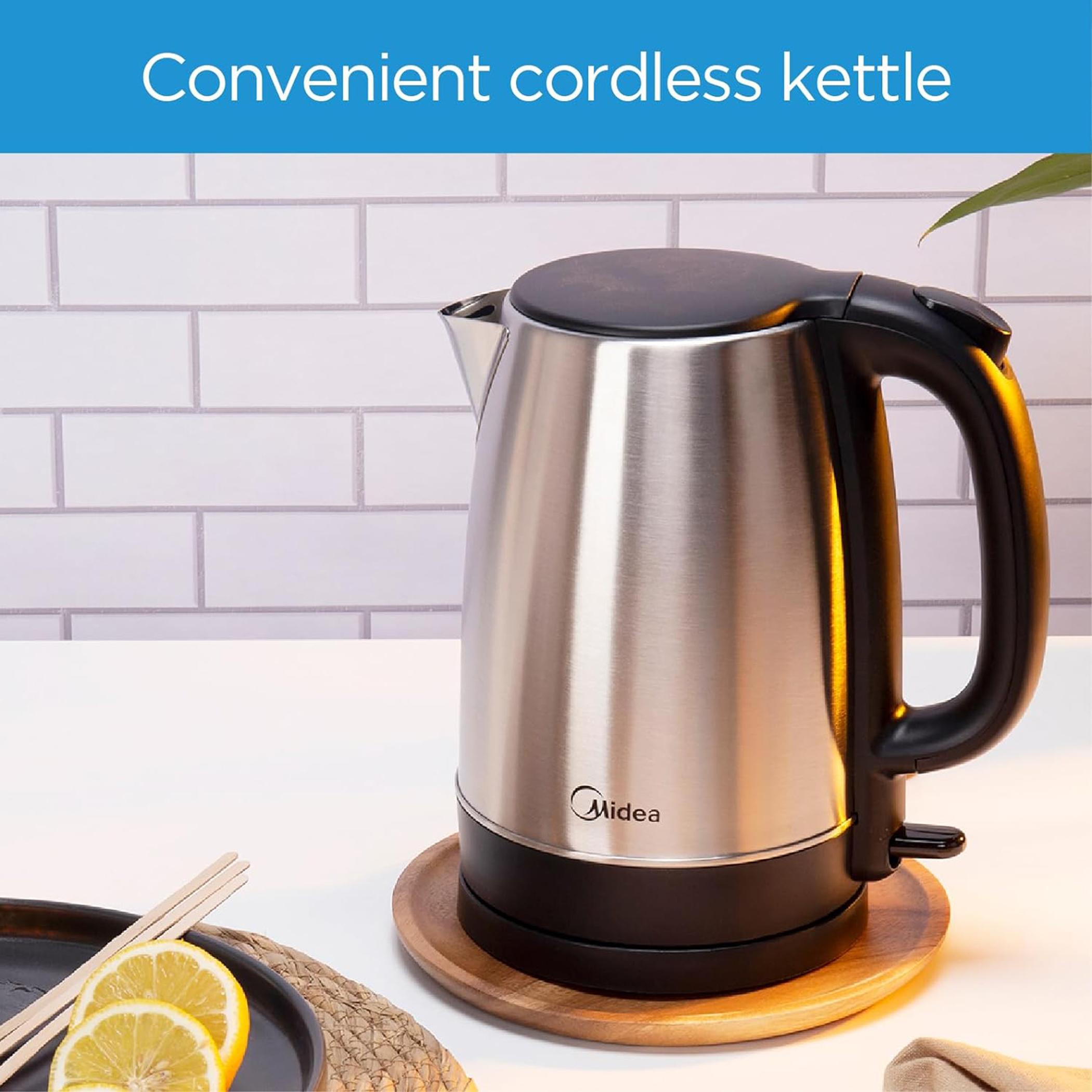 غلاية كهربائية لاسلكية 2200 واط بدوران 360 درجة من الستانليس ستيل من ميديا - 1.7 لتر-hbxappliances-kitchenappliances-electrickettles-image-5