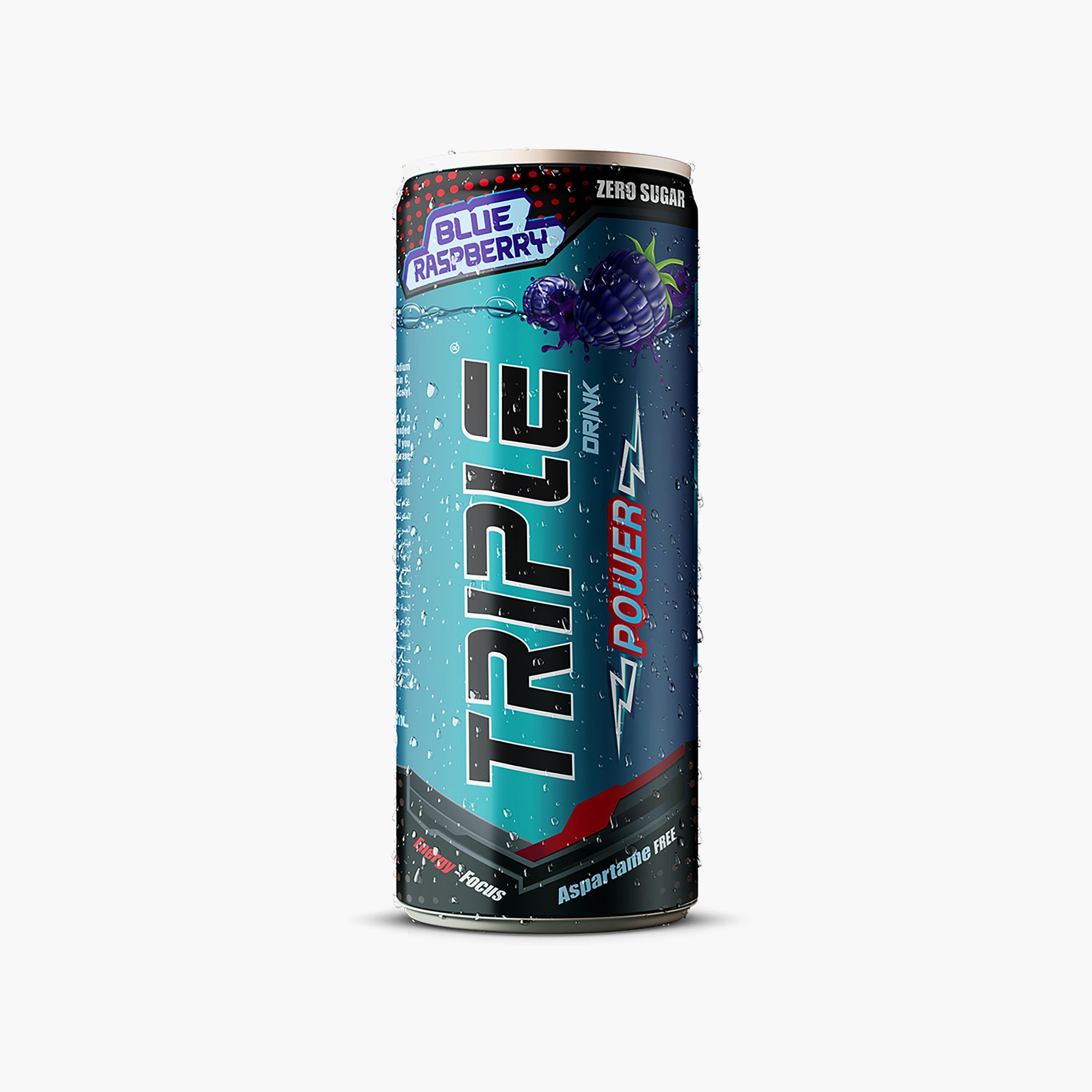 Triple Power Energy Drink, Blue Raspberry, 6 Piece-sports-nutrition-prepostworkout-image-1