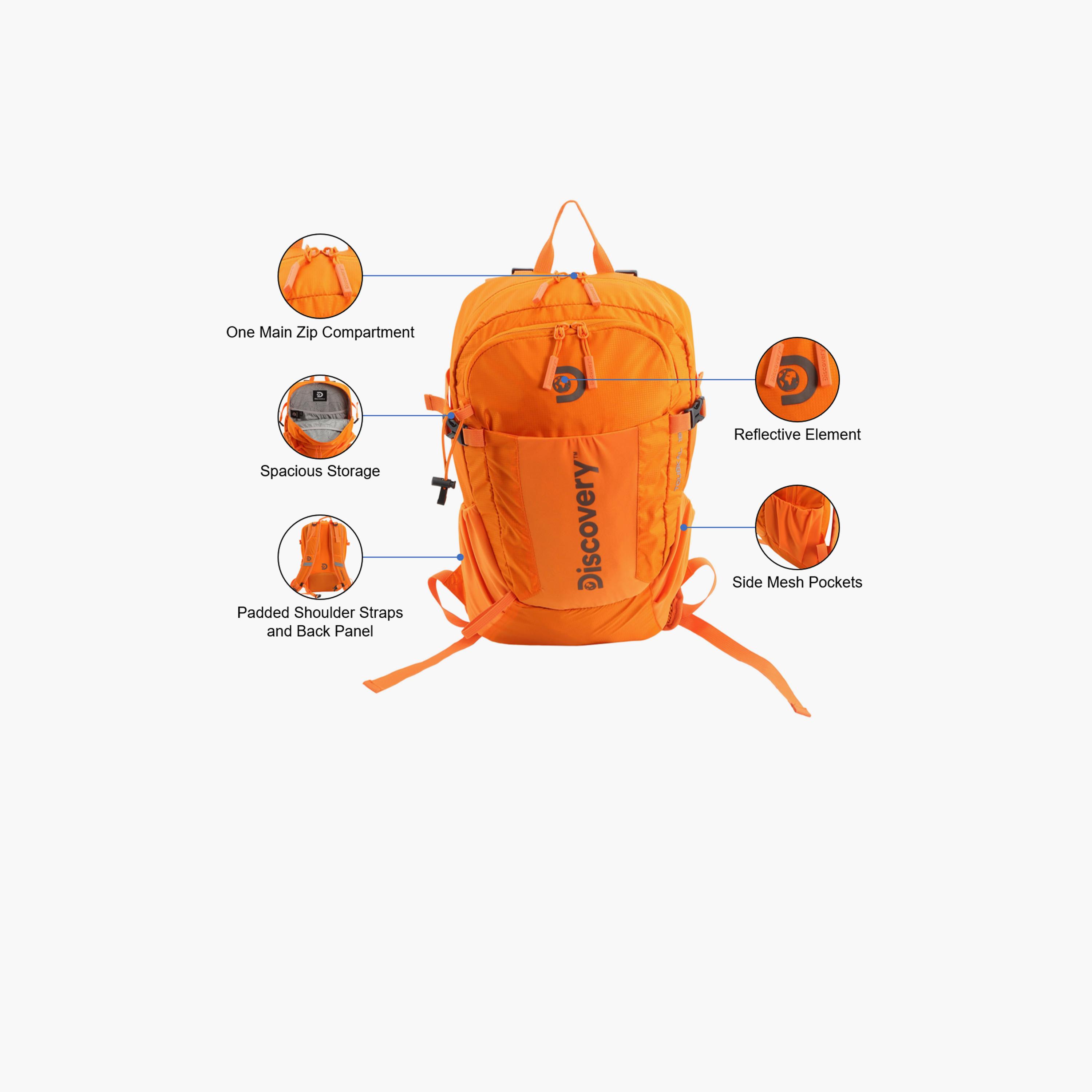 Discovery Outdoor 18 L | 17.5 Inches Travel Backpack Nylon with Adjustable Shoulder Straps | D00611-travel-luggagesandbags-backpacks-image-3