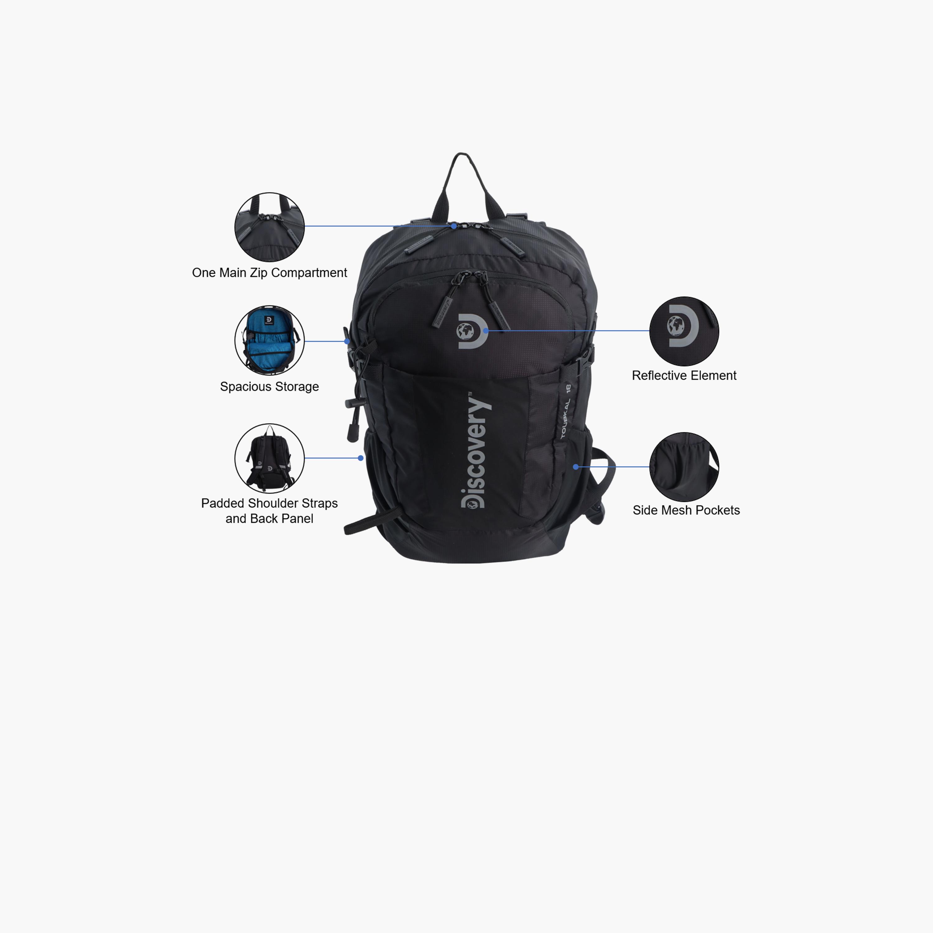 Discovery Outdoor 18 L | 17.5 Inches Travel Backpack Nylon with Adjustable Shoulder Straps | D00611-travel-luggagesandbags-backpacks-image-3