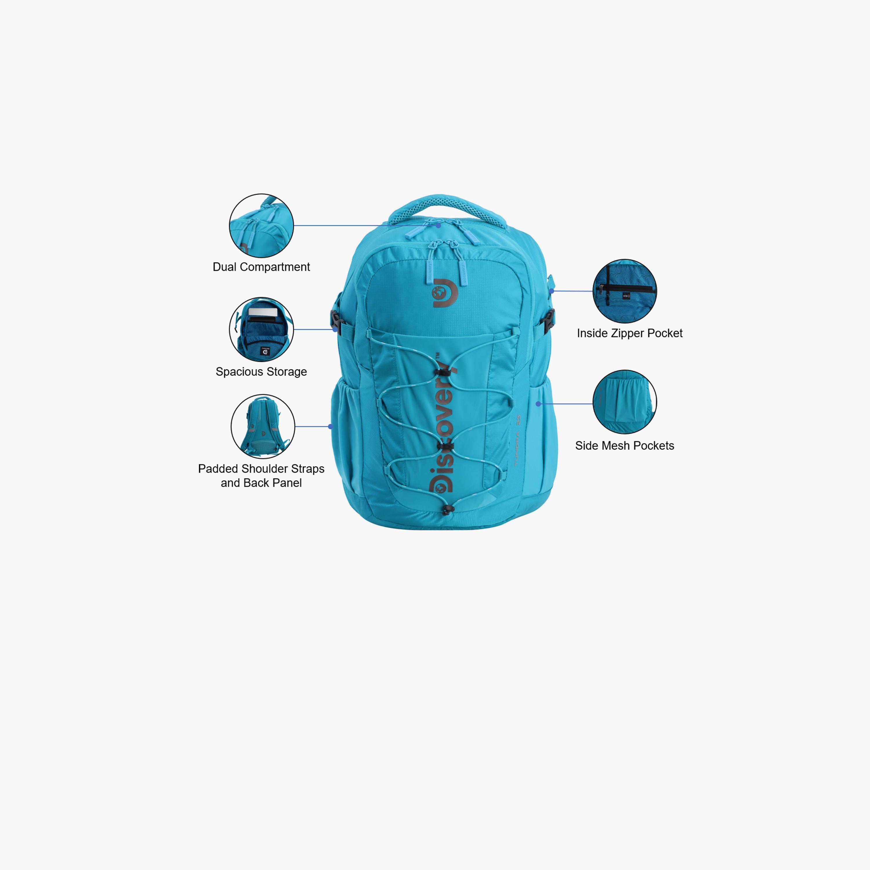 Discovery Outdoor 23 L | 17.5 Inches Travel Backpack Nylon with Padded Back Panel | D00612-school-bagsandbackpacks-backpacks-image-3