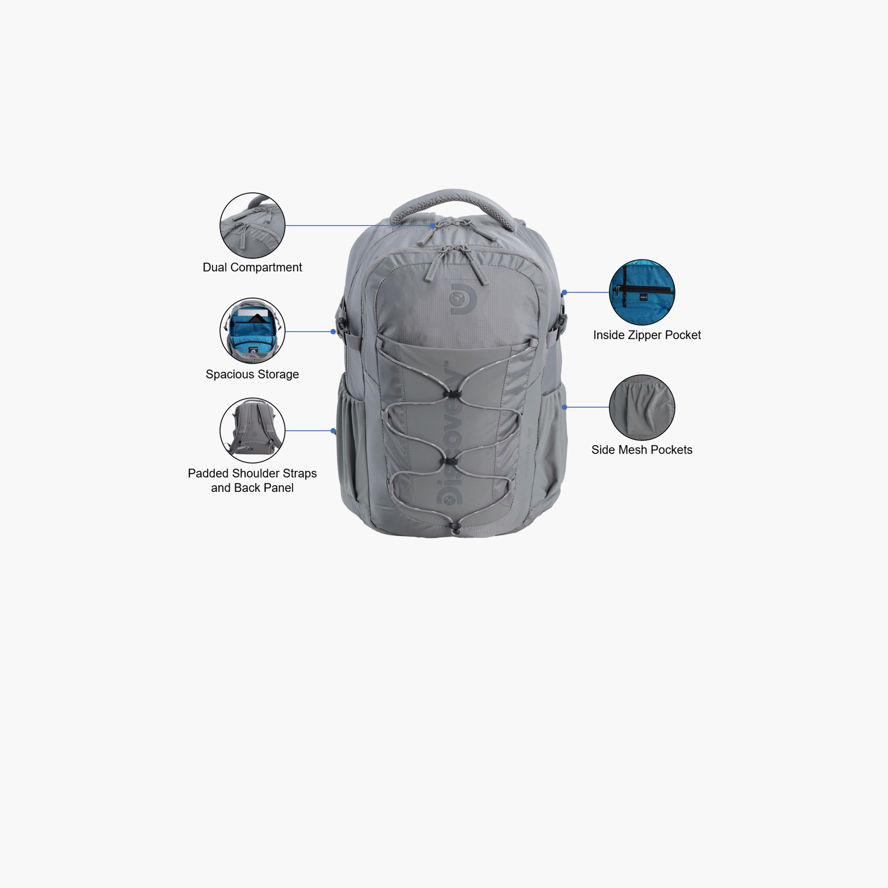 Discovery Outdoor 23 L | 17.5 Inches Travel Backpack Nylon with Padded Back Panel | D00612-school-bagsandbackpacks-backpacks-image-3