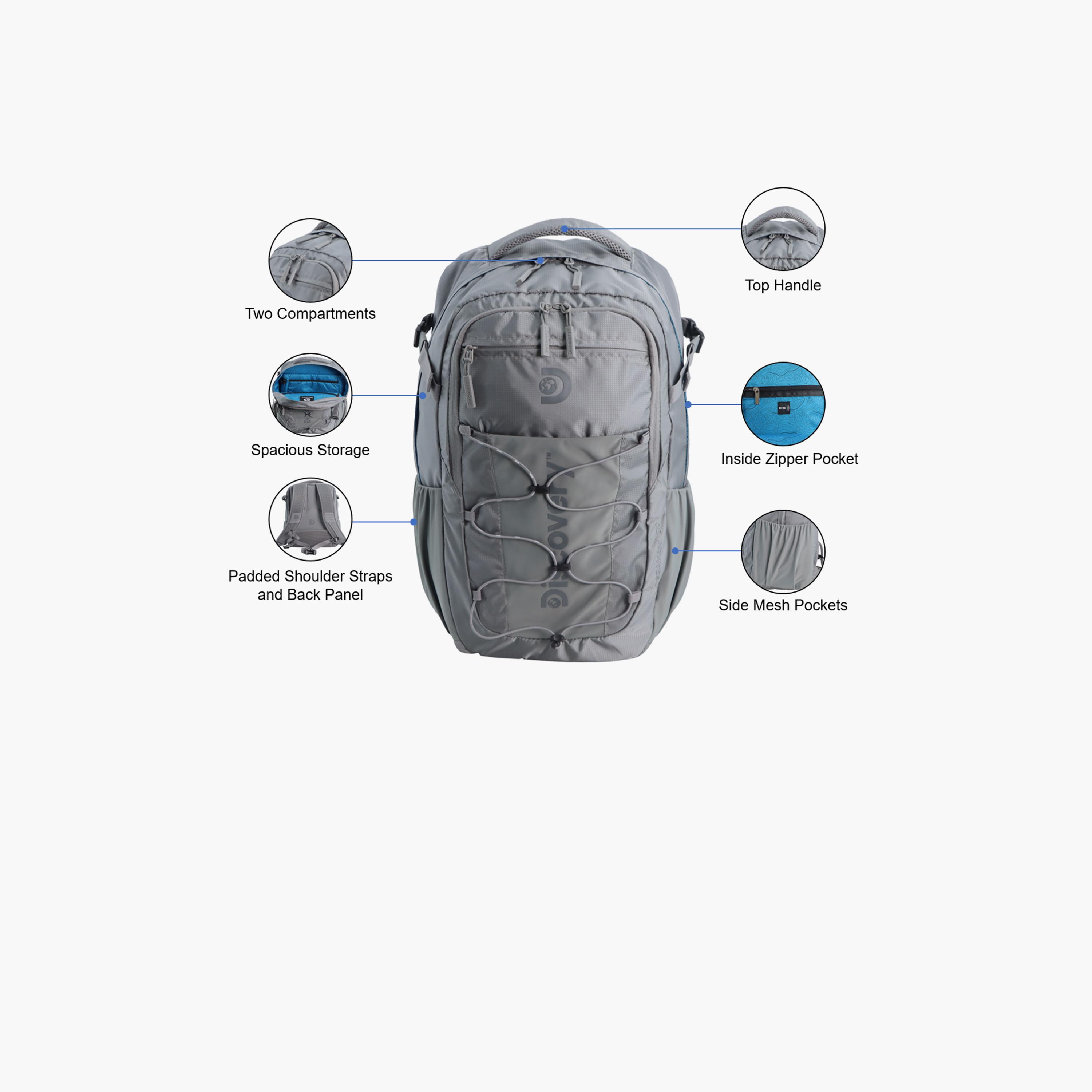 Discovery Outdoor 30 L | 19.5 Inches Travel Backpack Nylon with Water Resistance | D00613-school-bagsandbackpacks-backpacks-image-3