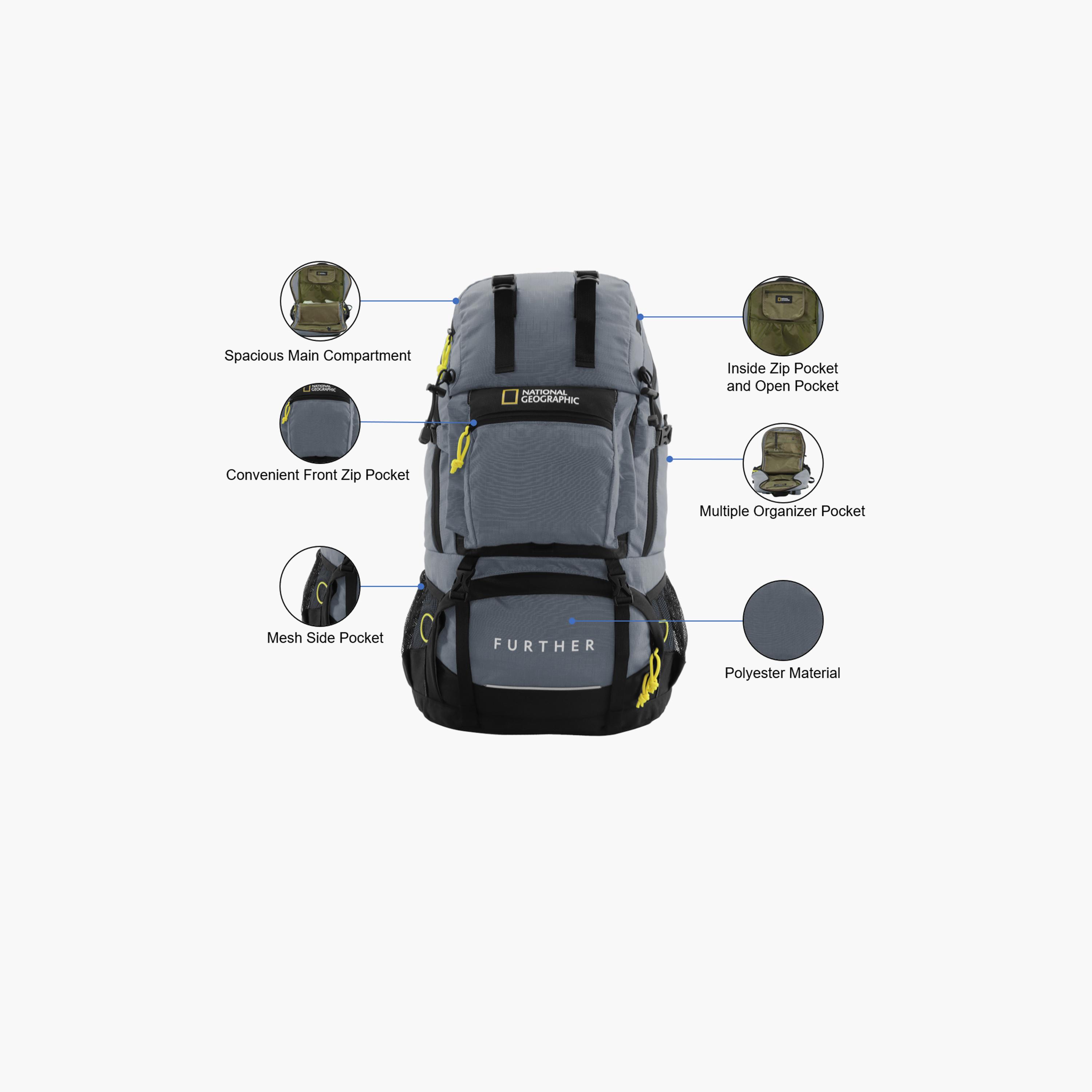 ناشيونال جيوغرافيك DESTINATION  | شنطة ظهر للسفر 40 لتر بوليستر 23.5 إنش مع حماية RFID | N16087-travel-luggagesandbags-backpacks-image-3
