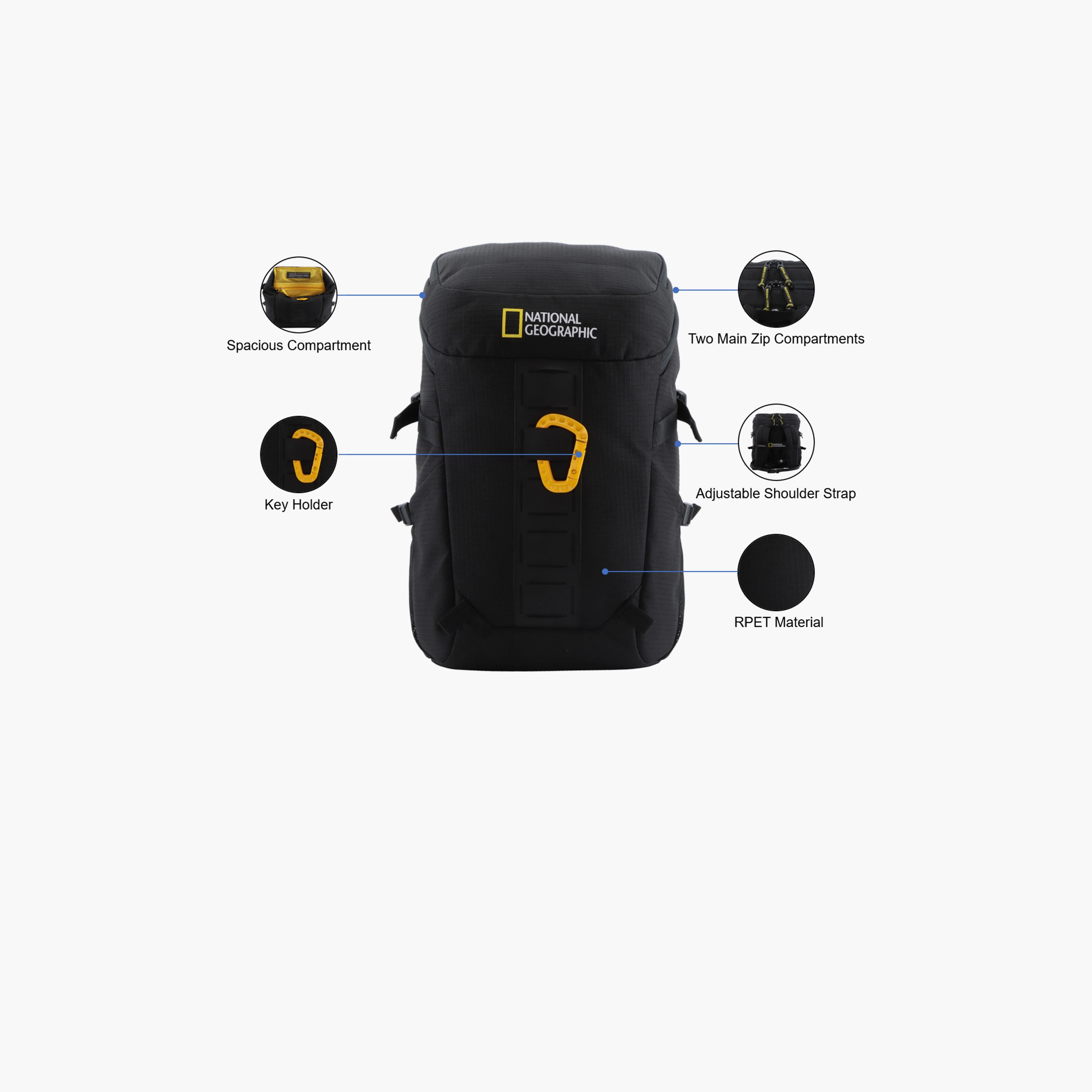 National Geographic Explorer III RPET 30 Liters Backpack | 19.5 Inches Laptop Bags Polyester with Water Resistance | N21218-travel-luggagesandbags-backpacks-image-3
