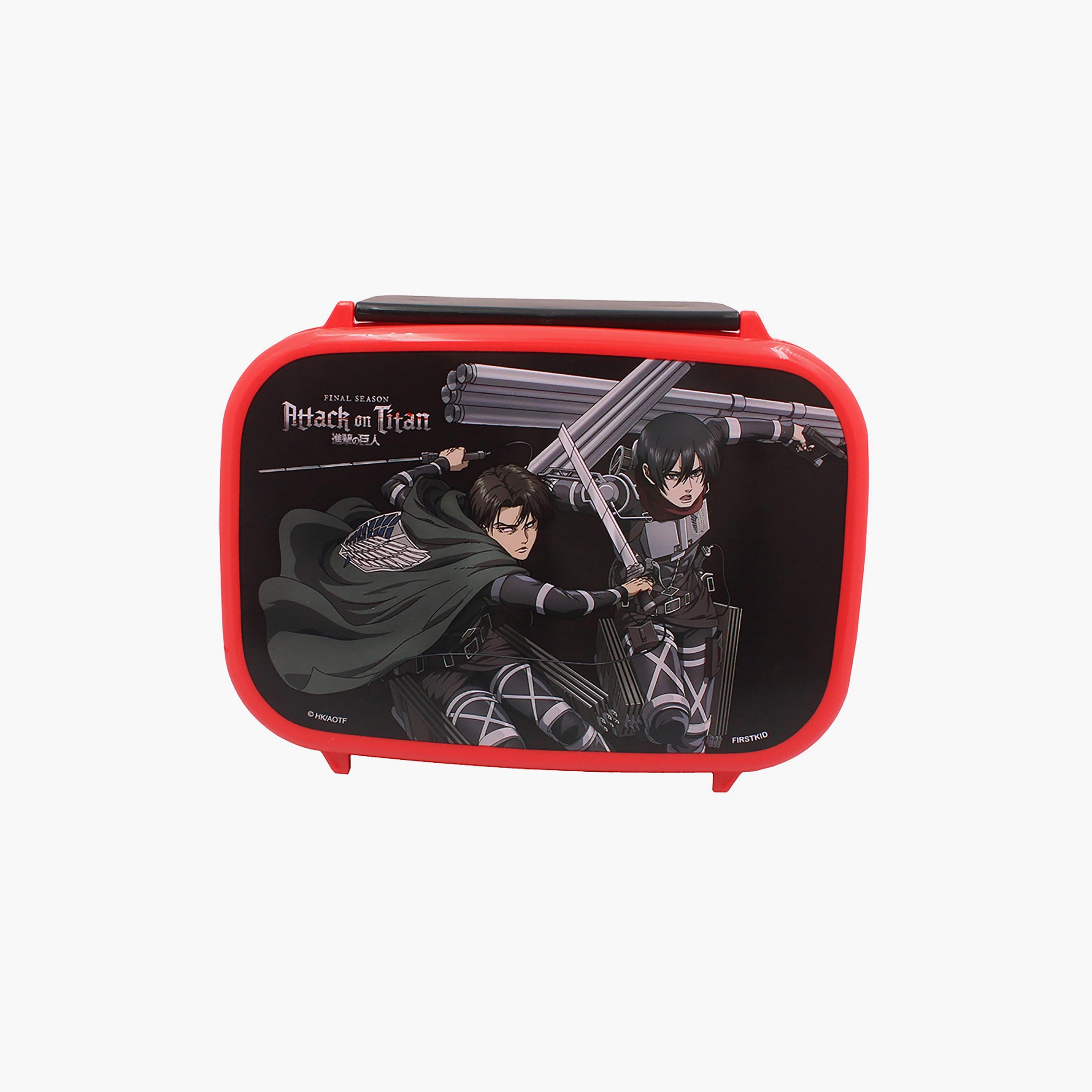 صندوق غداء بطبعة أتاك اون تايتان - أحمر - 765 مل-school-lunchessentials-lunchboxes-image-2