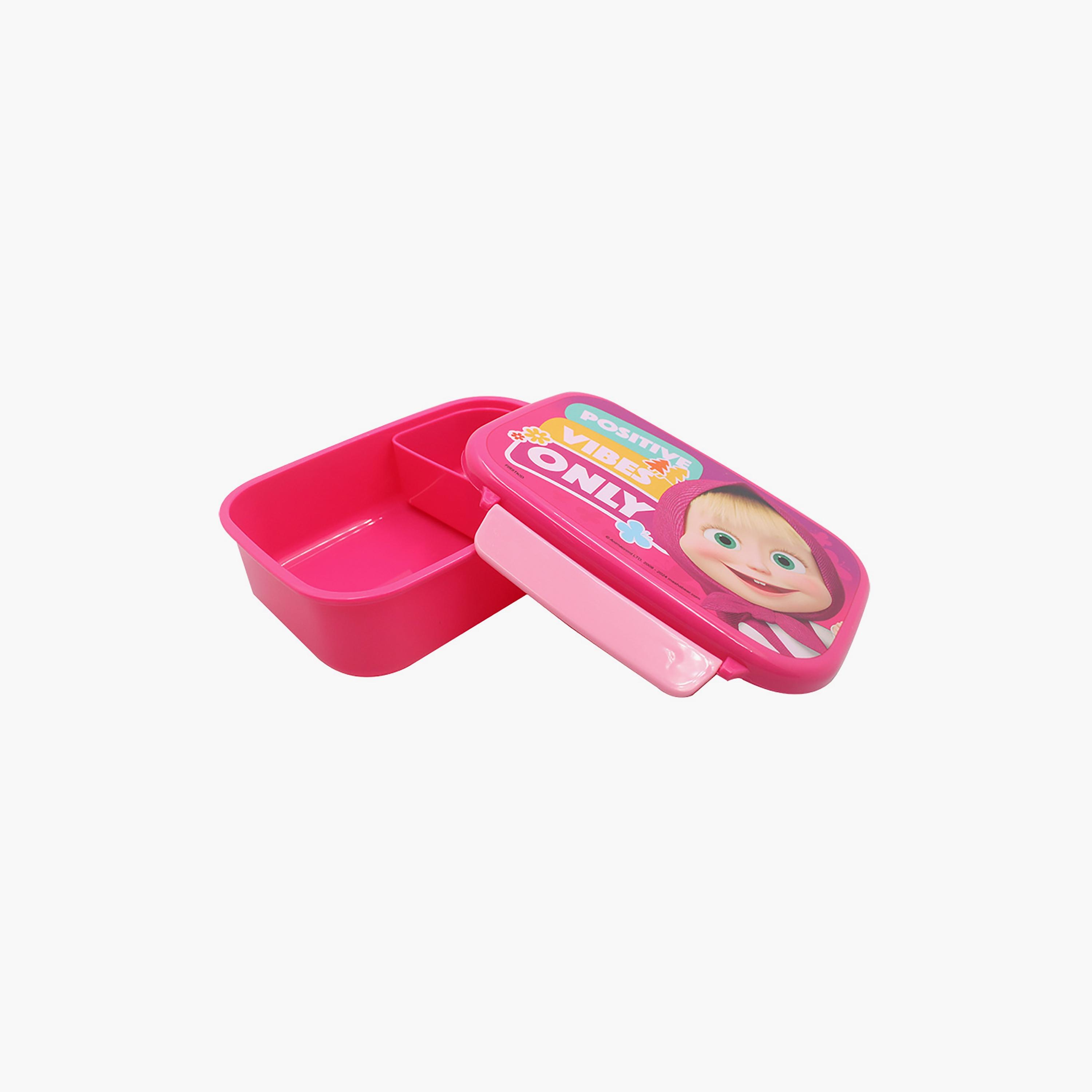 Masha and the Bear Printed Lunch Box with Inner Layer - Pink - 765 ml-school-lunchessentials-lunchboxes-image-3