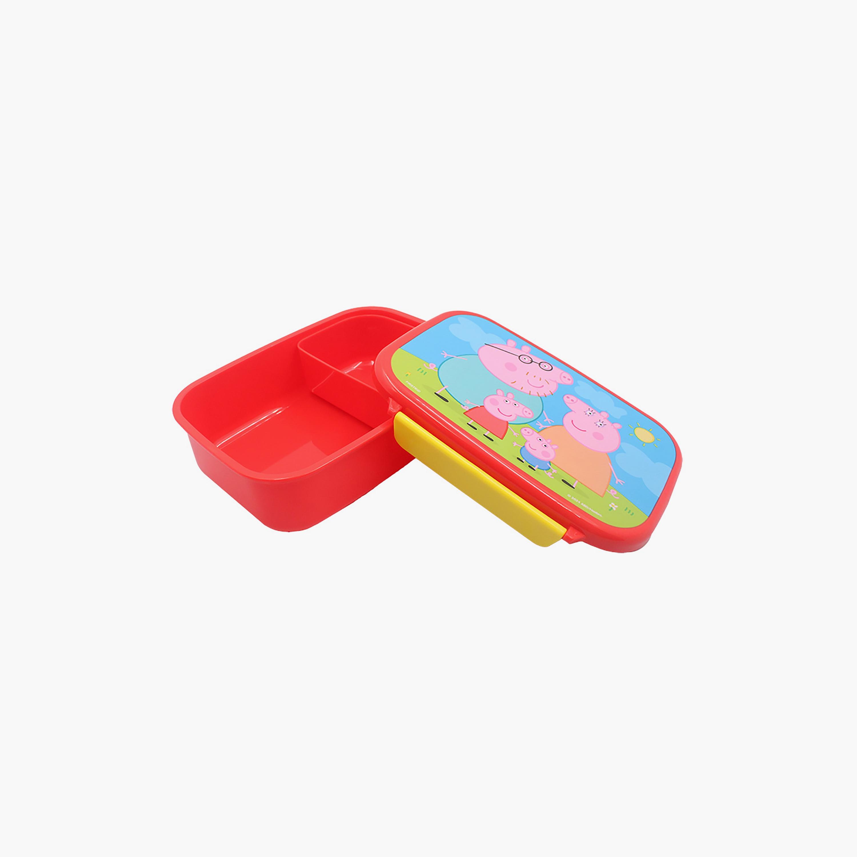 صندوق غداء مادة مع طبقة داخلية بطبعة بيبا بيج - أحمر - 765 مل-school-lunchessentials-lunchboxes-image-3