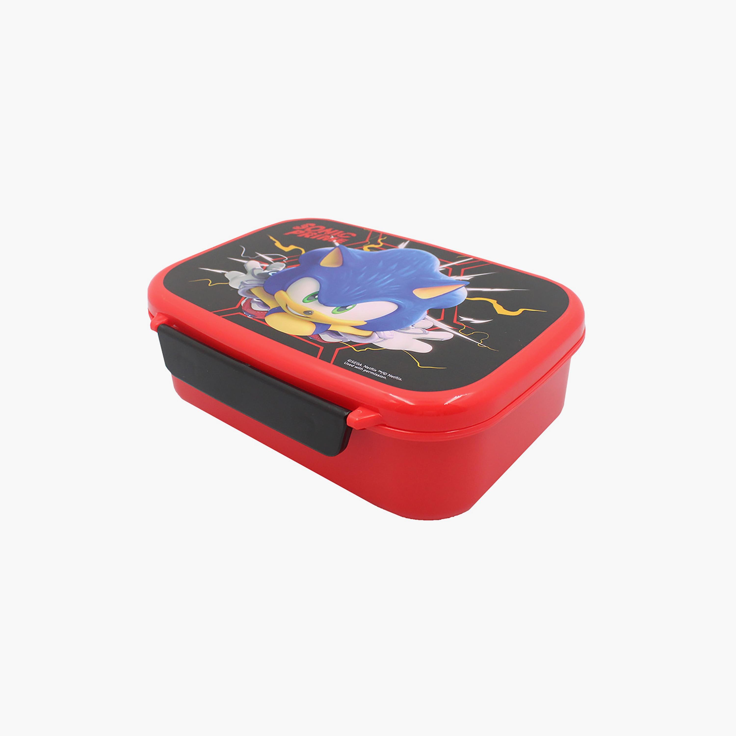صندوق غداء مع طبقة داخلية بطبعة سونيك ذا هيدجهوج - أحمر - 765 مل-school-lunchessentials-lunchboxes-image-1