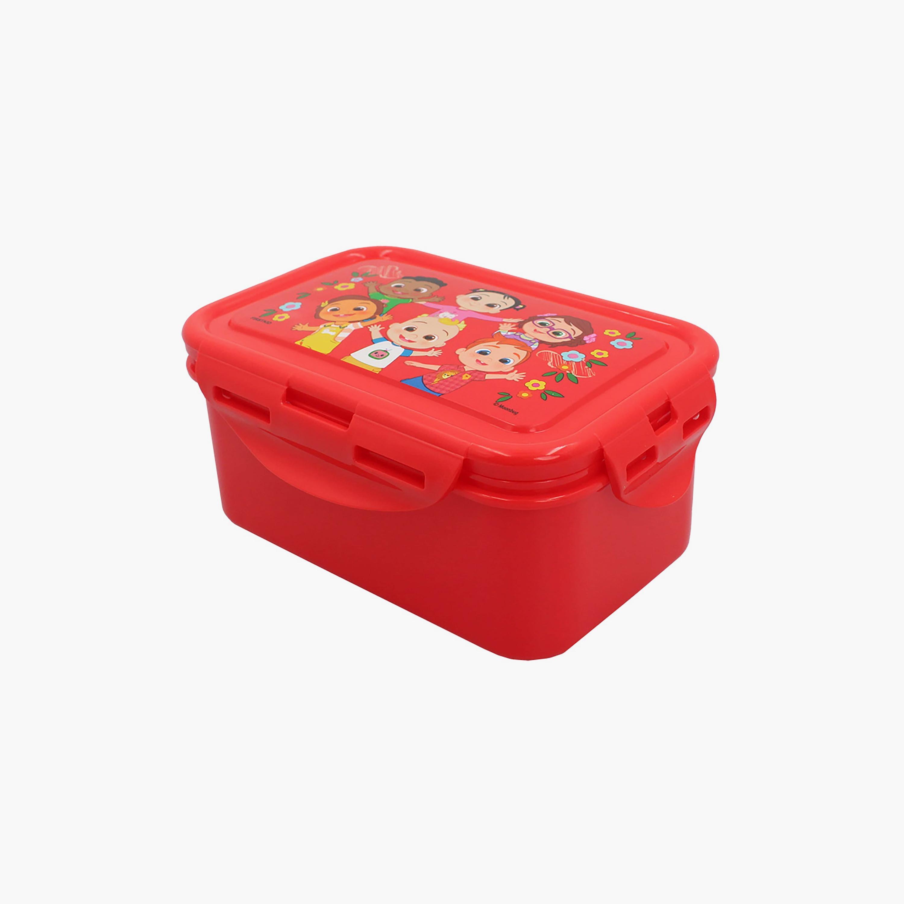 Cocomelon Printed Food Container with Side Lock - Red - 600 ml-school-lunchessentials-lunchboxes-image-1