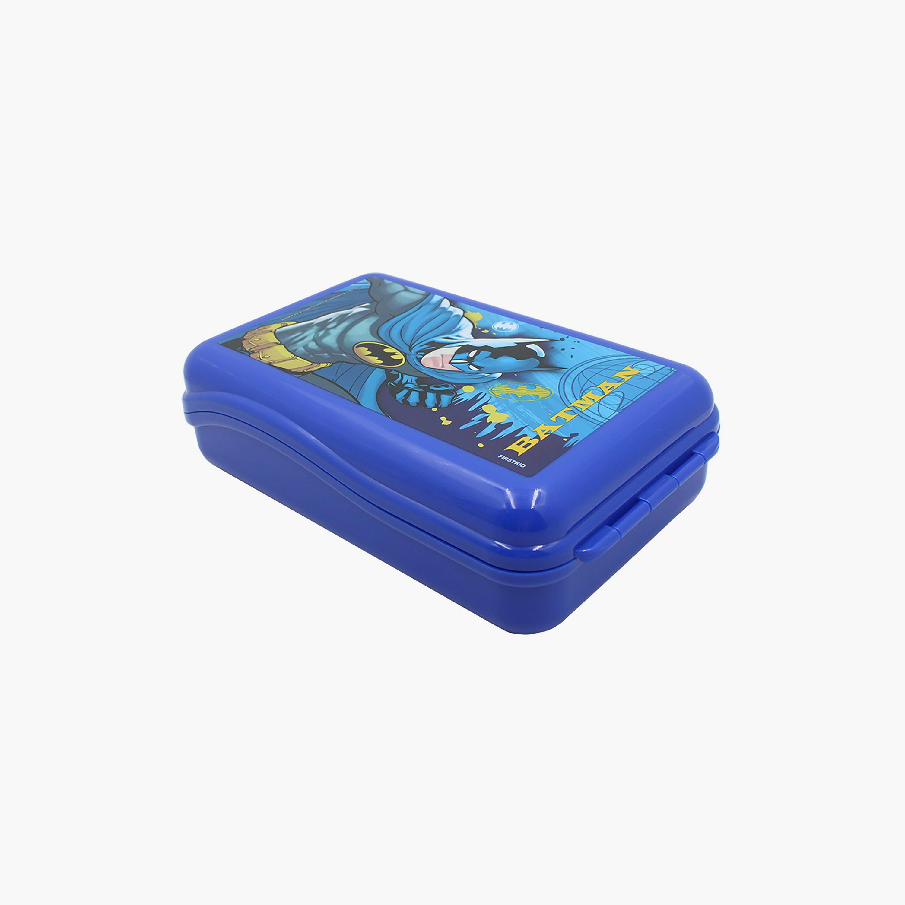صندوق وجبات خفيفة مادة بطبعة باتمان - أزرق - 760 مل-school-lunchessentials-lunchboxes-image-1