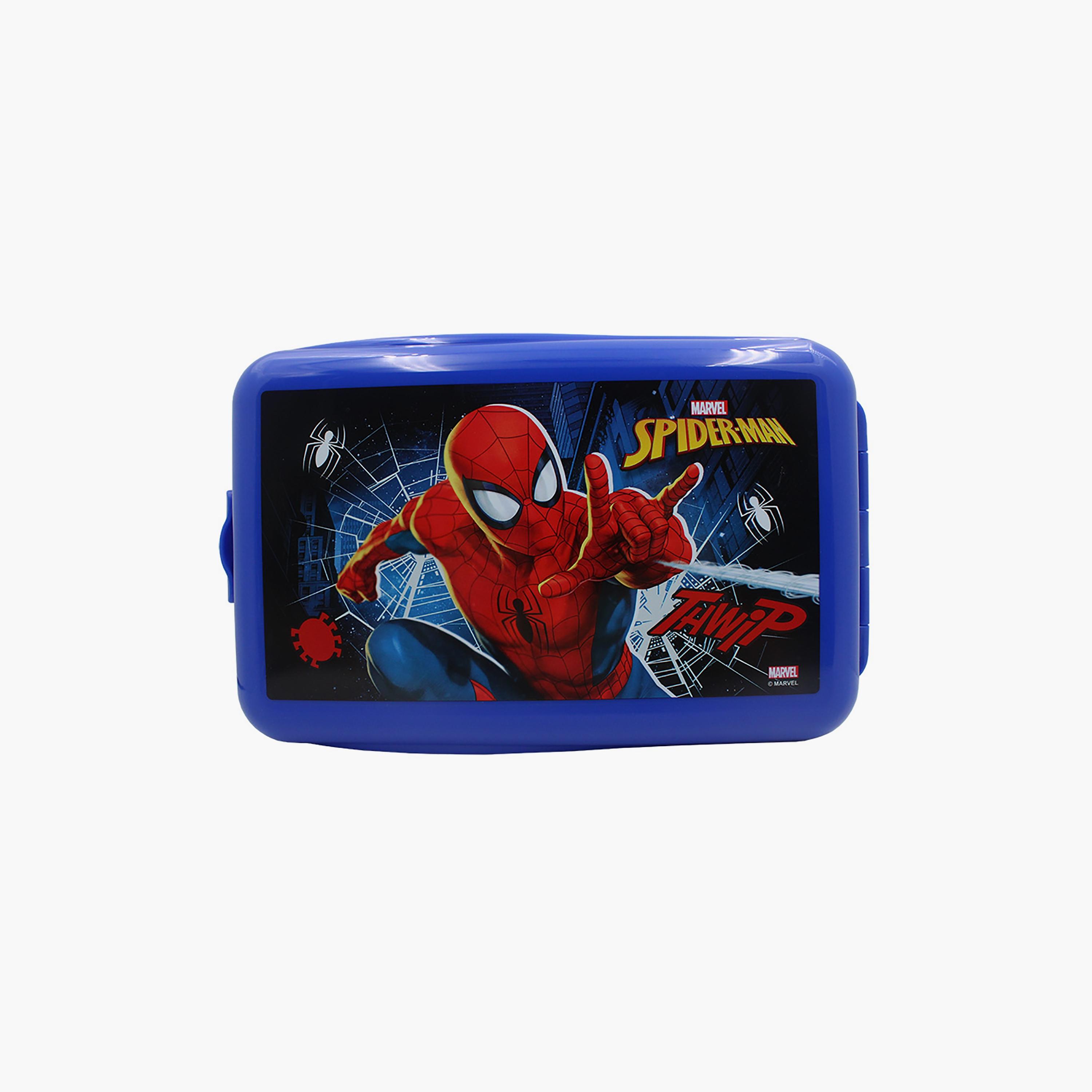 Spiderman Printed Snack Box - Blue - 760 ml-school-lunchessentials-lunchboxes-image-2
