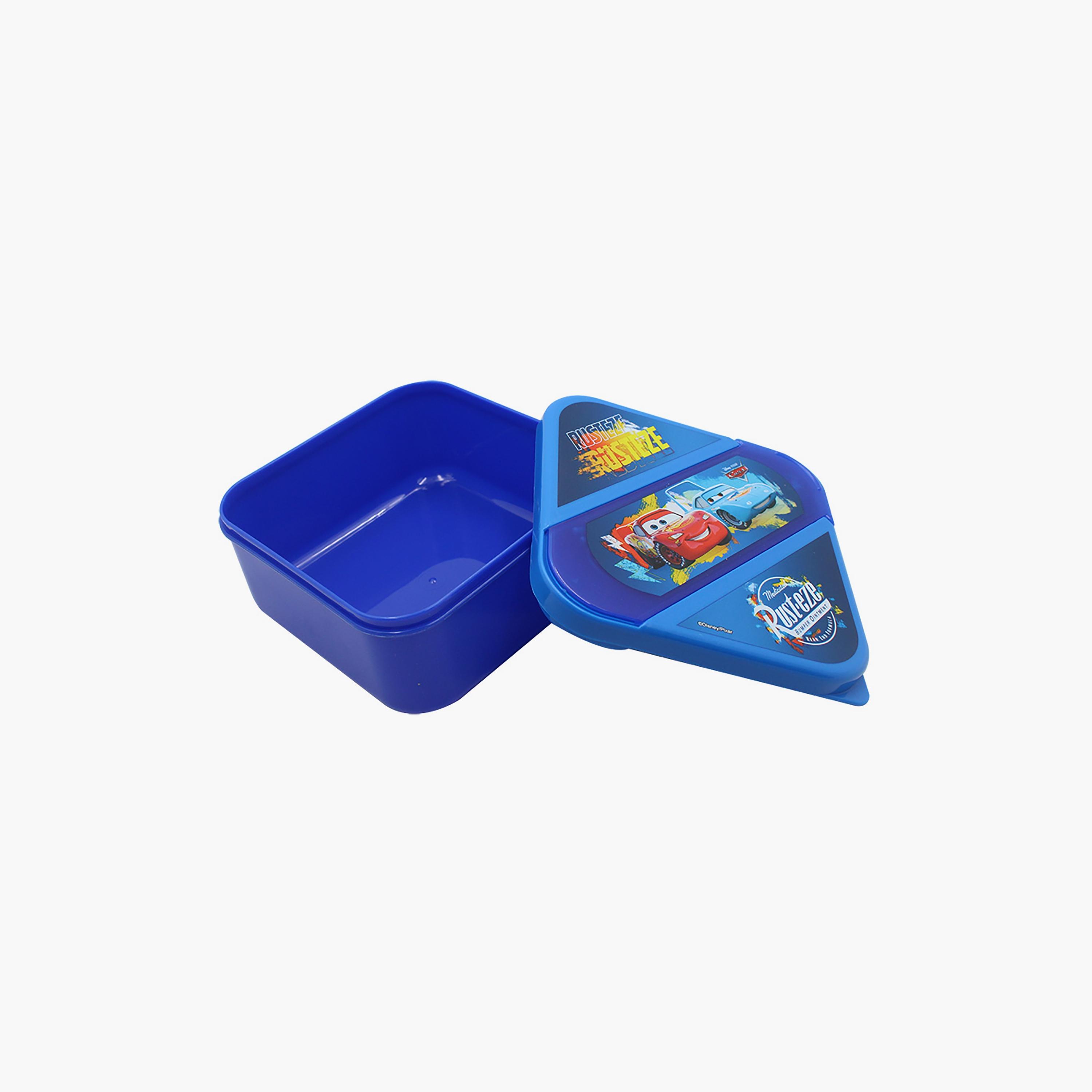 Cars Printed Lunch Box with Cutlery Set - Blue-school-lunchessentials-lunchboxes-image-3