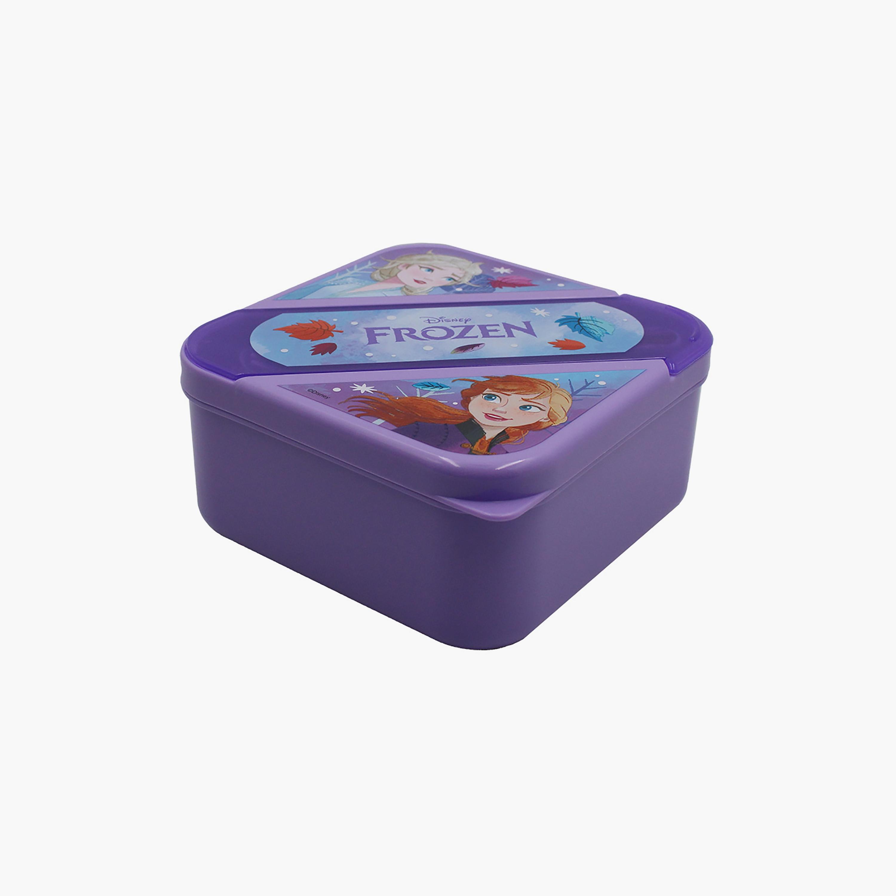 Disney Frozen Printed Lunch Box with Cutlery Set - Purple-school-lunchessentials-lunchboxes-image-1