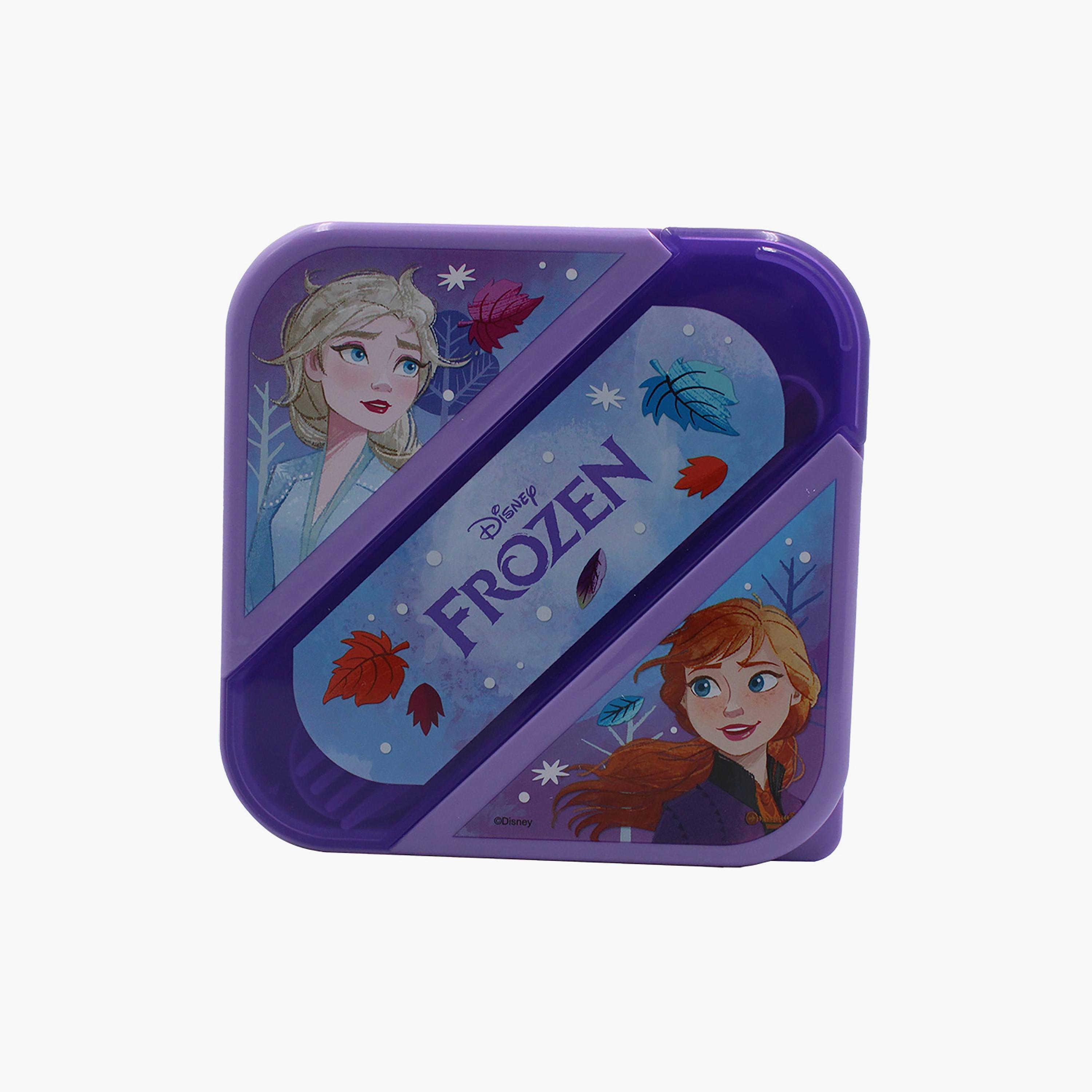 Disney Frozen Printed Lunch Box with Cutlery Set - Purple-school-lunchessentials-lunchboxes-image-2