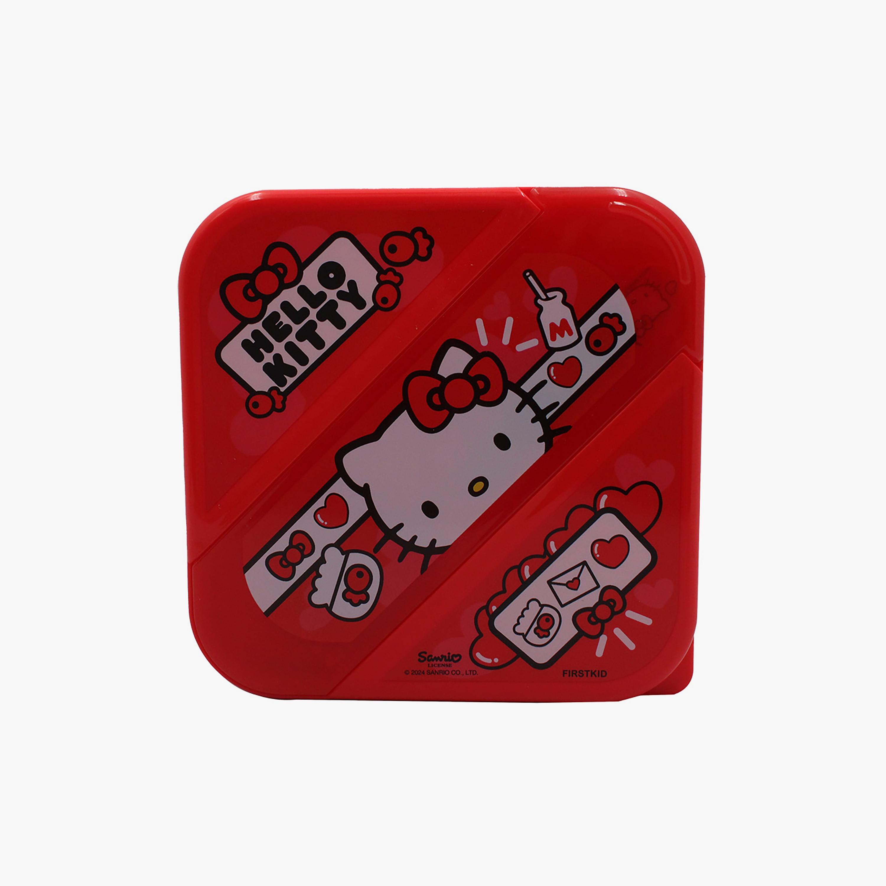 Hello Kitty Printed Lunch Box with Spoon & Fork - Red-school-lunchessentials-lunchboxes-image-2
