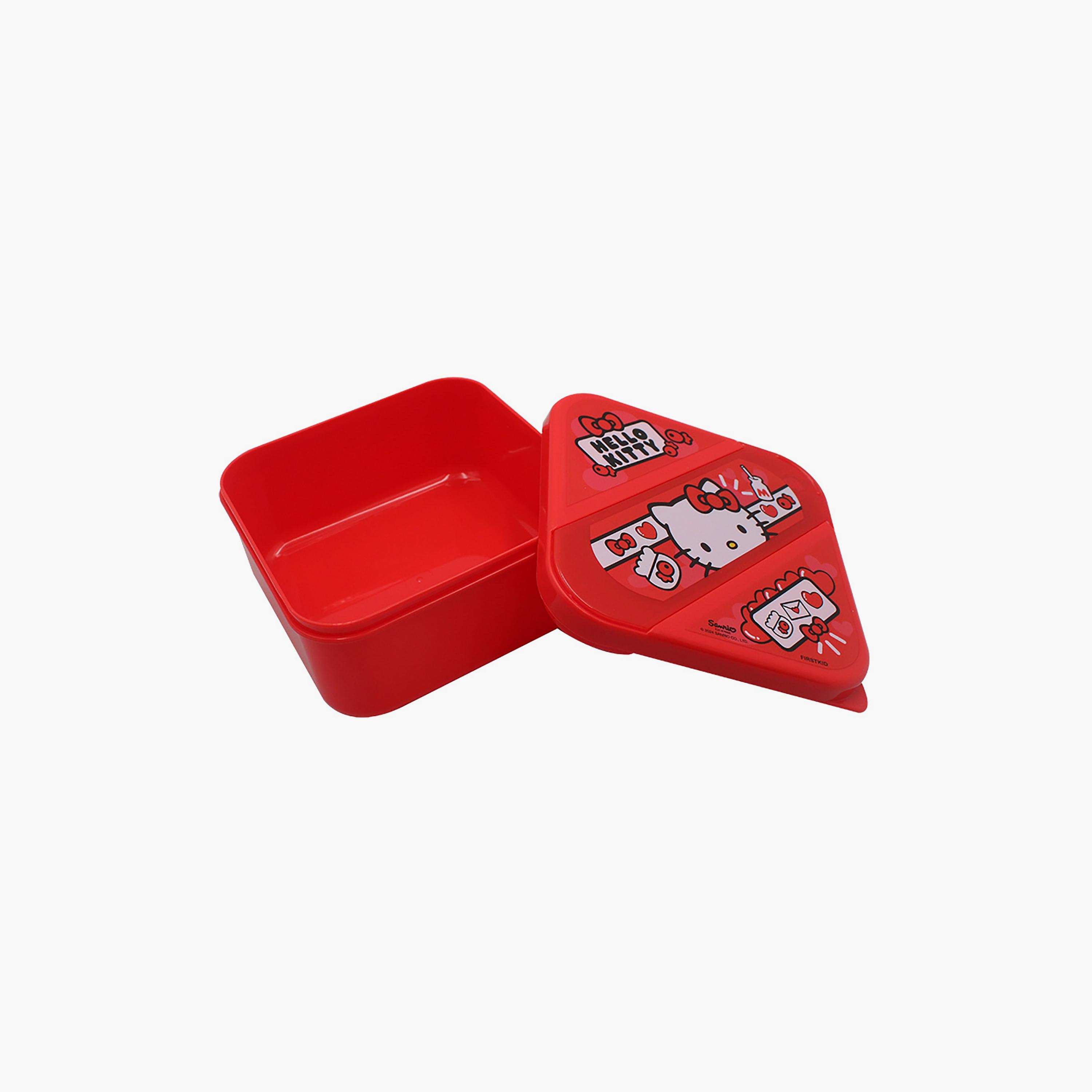 Hello Kitty Printed Lunch Box with Spoon & Fork - Red-school-lunchessentials-lunchboxes-image-3