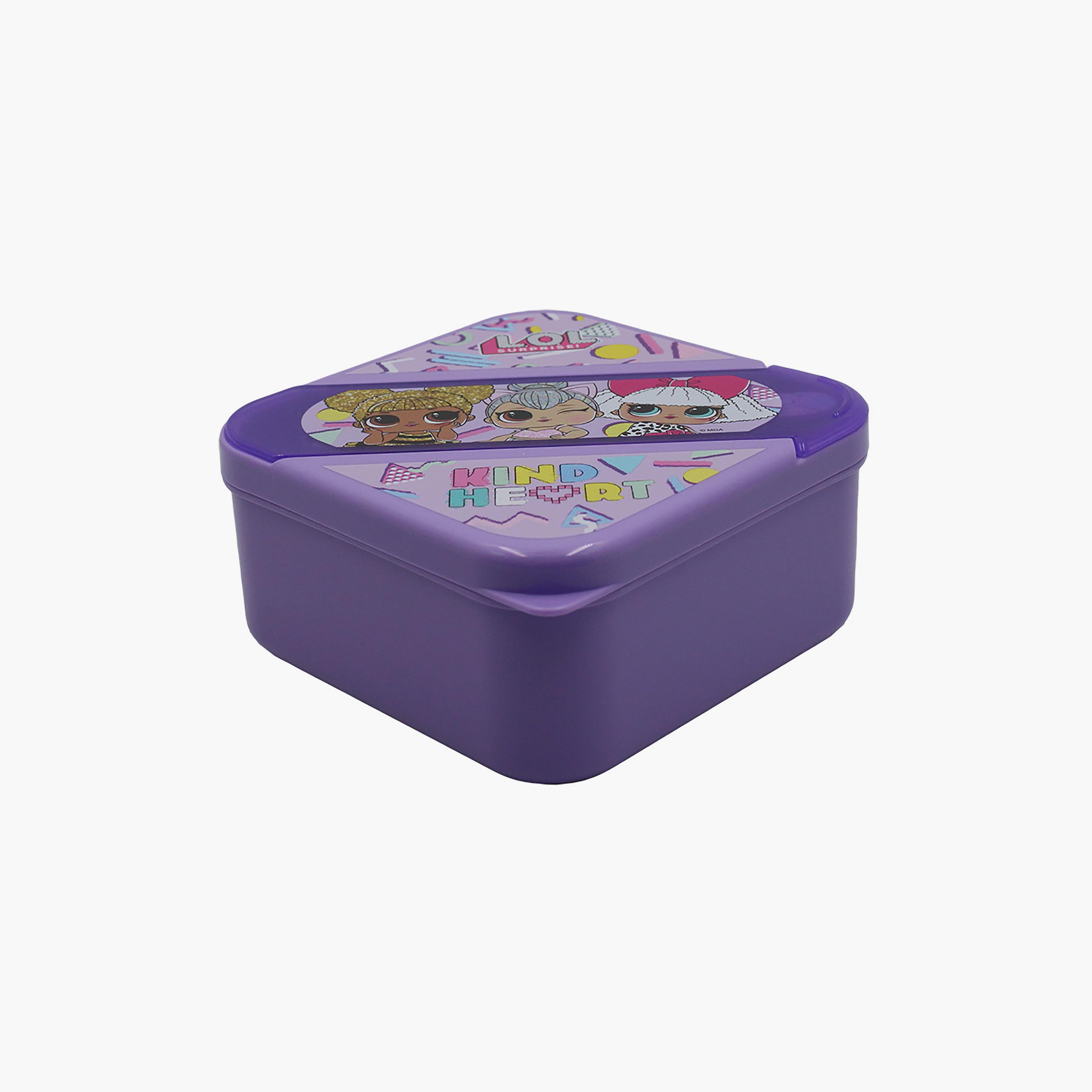 LOL Surprise Printed Lunch Box with Cutlery Set - Purple-school-lunchessentials-lunchboxes-image-1