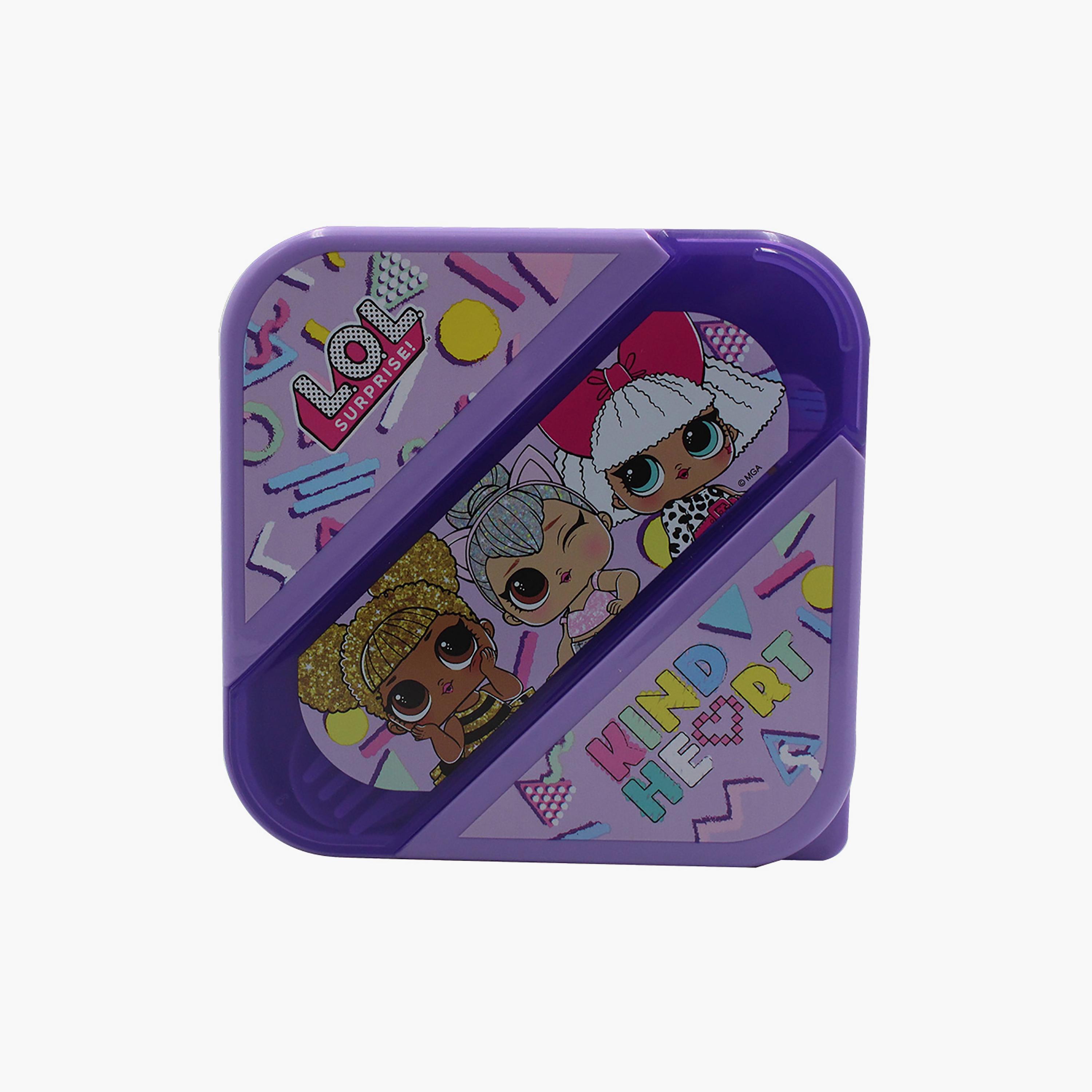 صندوق غداء مع مجموعة أدوات مائدة بطبعة لول سوربرايز - أرجواني-school-lunchessentials-lunchboxes-image-2