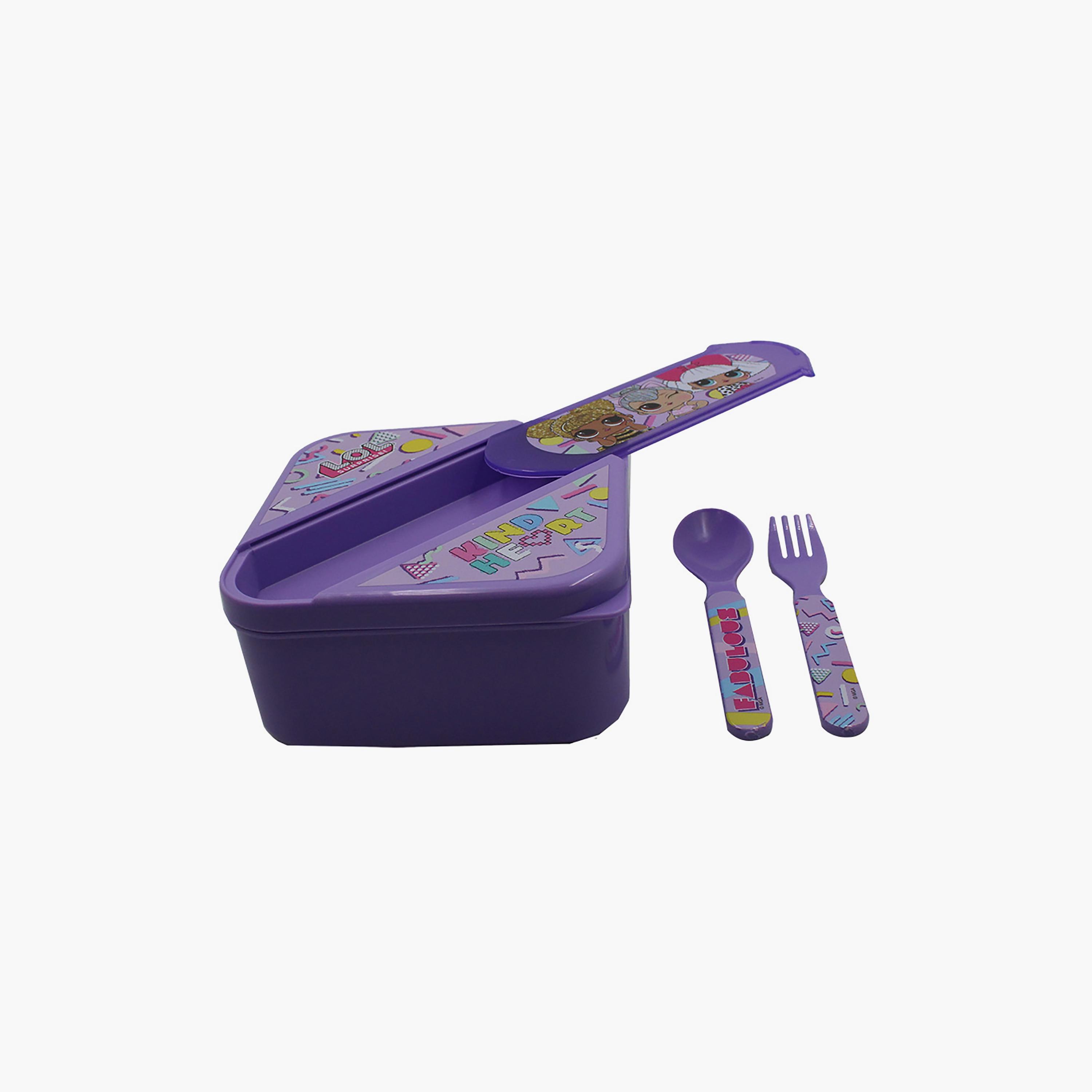 صندوق غداء مع مجموعة أدوات مائدة بطبعة لول سوربرايز - أرجواني-school-lunchessentials-lunchboxes-image-4