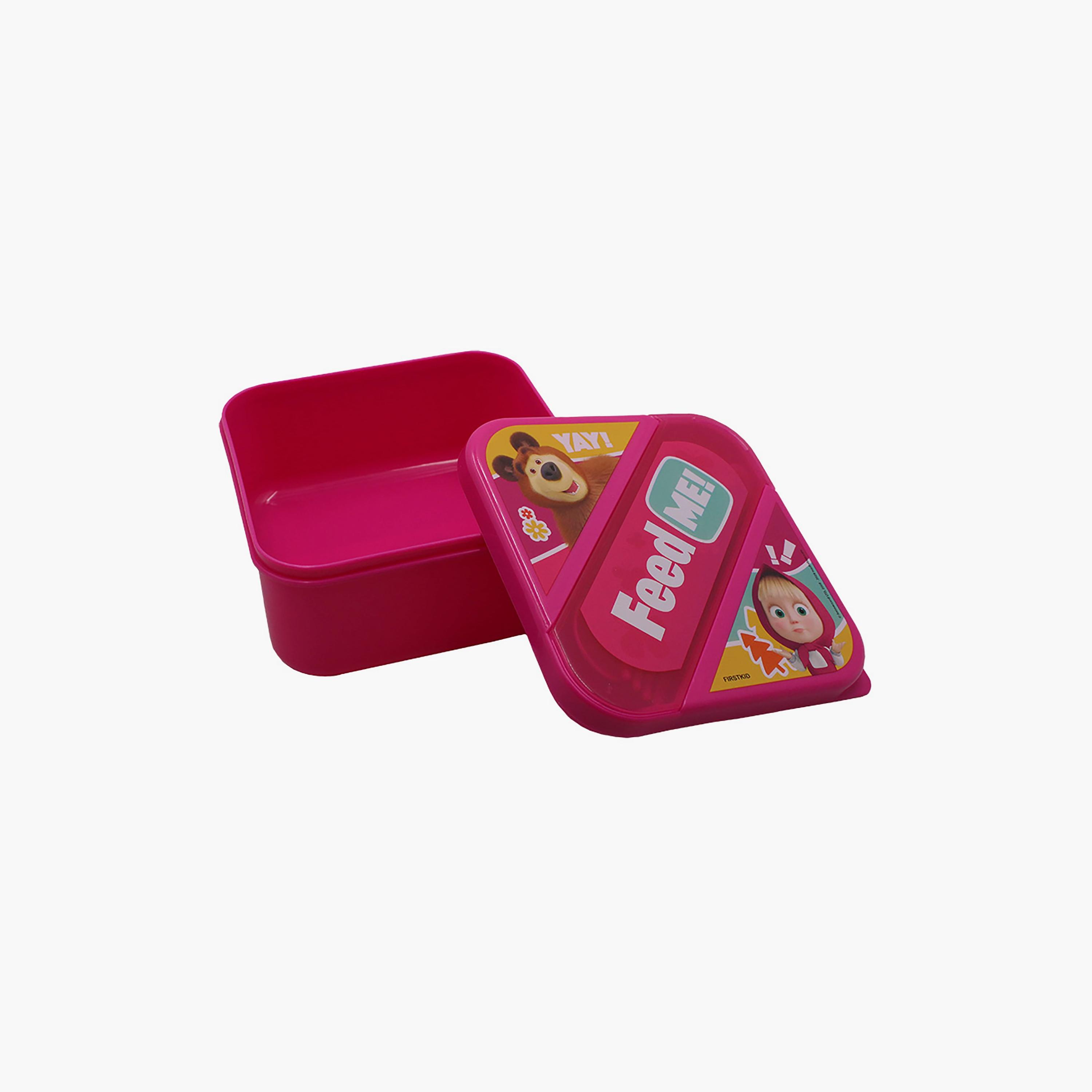 Masha and the Bear Printed Lunch Box with Cutlery Set - Pink-school-lunchessentials-lunchboxes-image-5