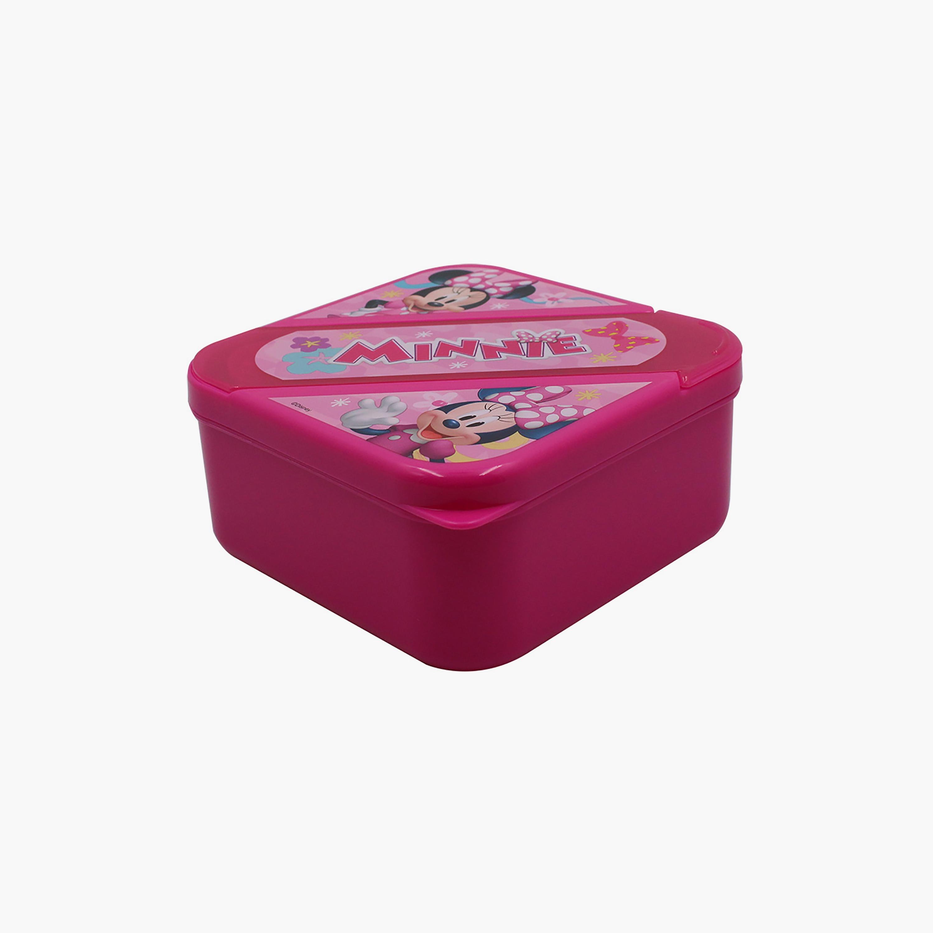 صندوق غداء مع مجموعة أدوات مائدة بطبعة ميني ماوس ديزني - وردي-school-lunchessentials-lunchboxes-image-1