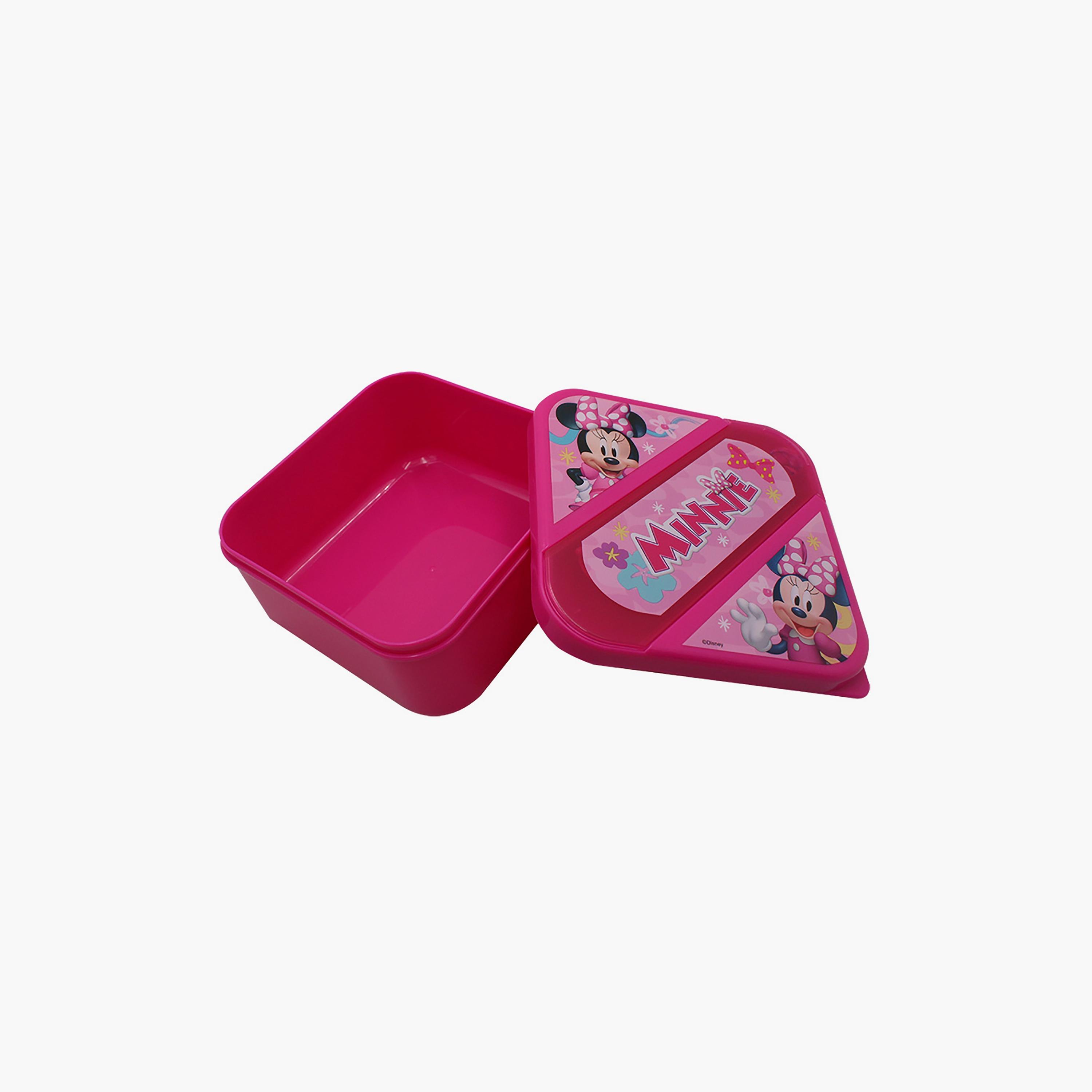 Disney Minnie Mouse Printed Lunch Box with Cutlery Set - Pink-school-lunchessentials-lunchboxes-image-3